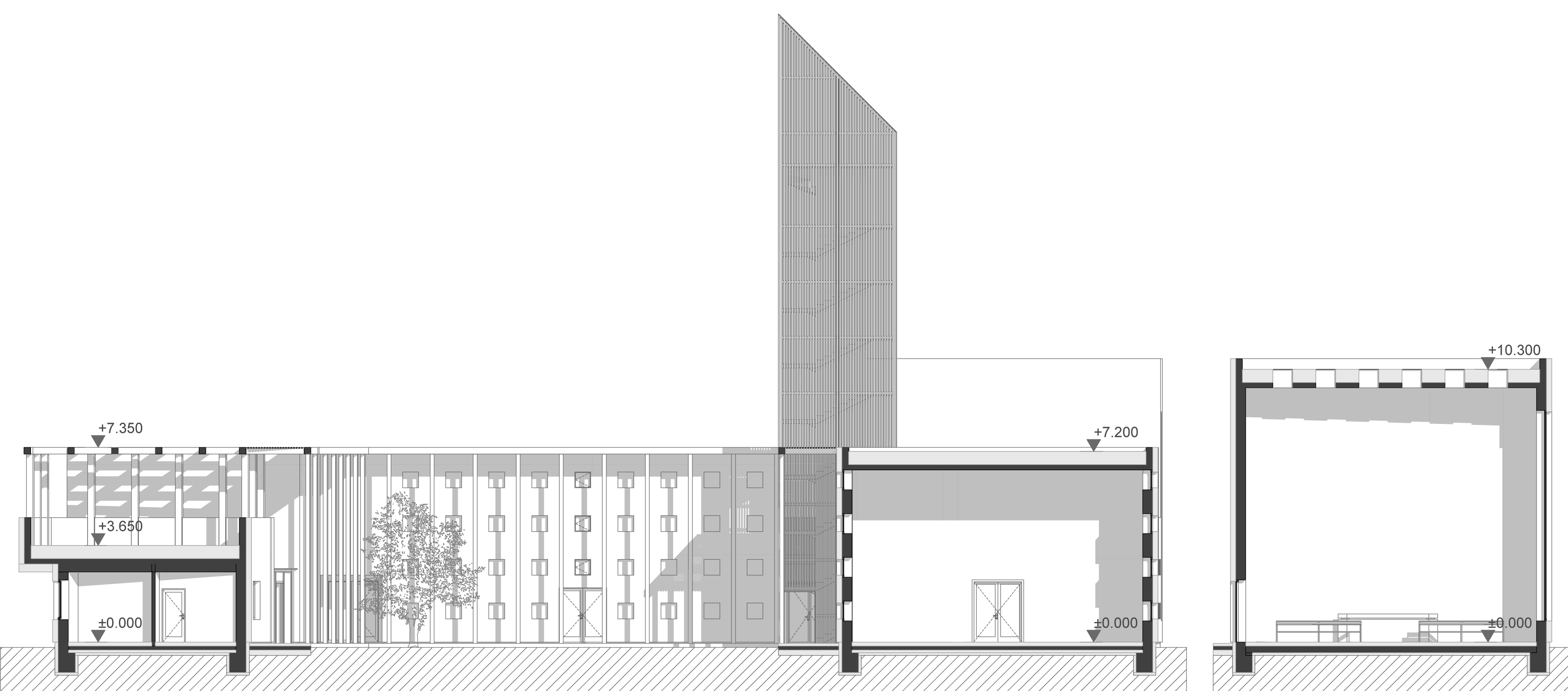 Priečne rezopohľady B-B´, C-C´