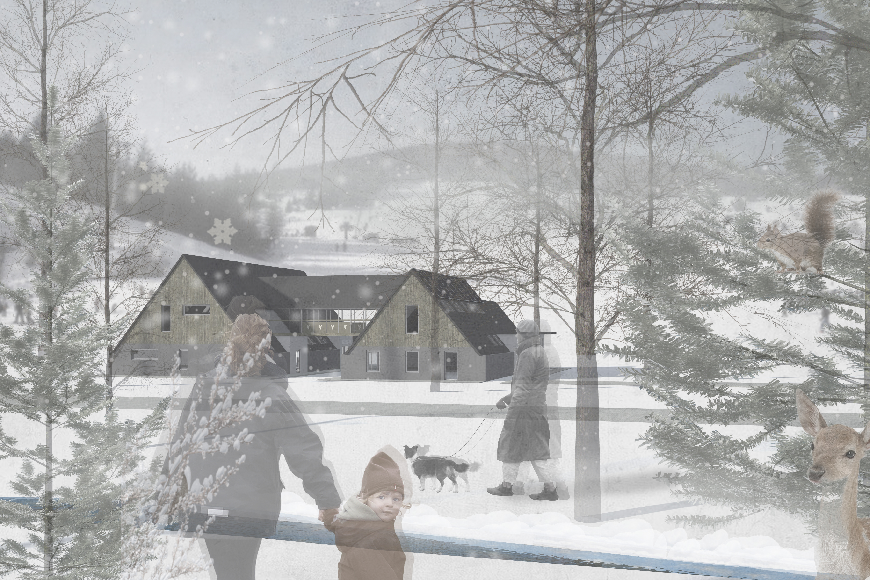 Vizualizácia - pohľad od dediny