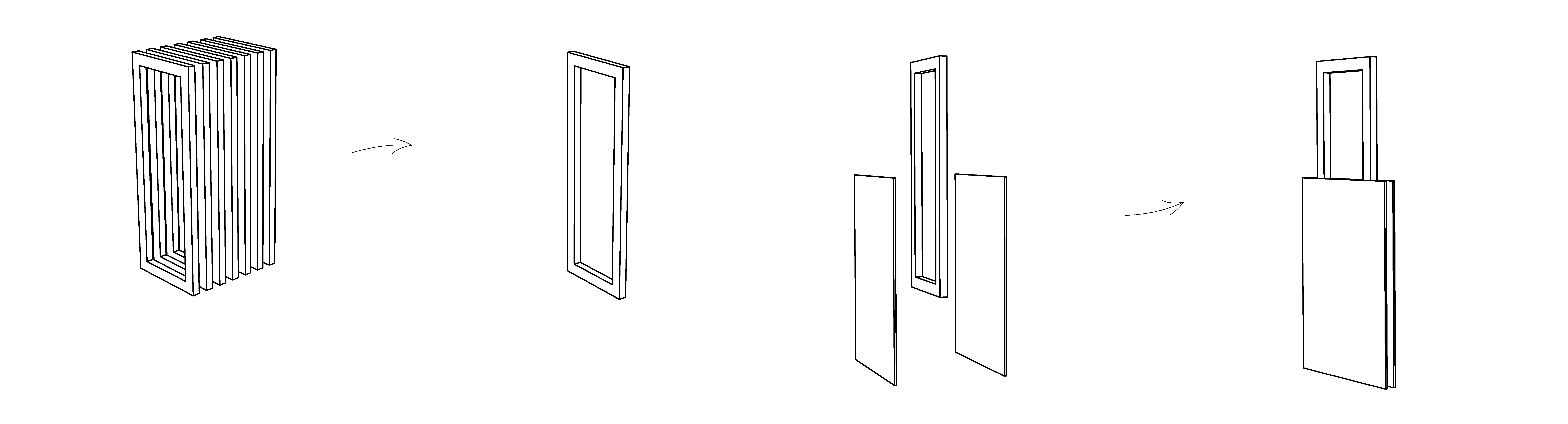 Drevený modulárny systém je v interiéri použitý ako nosič výstavných panelov