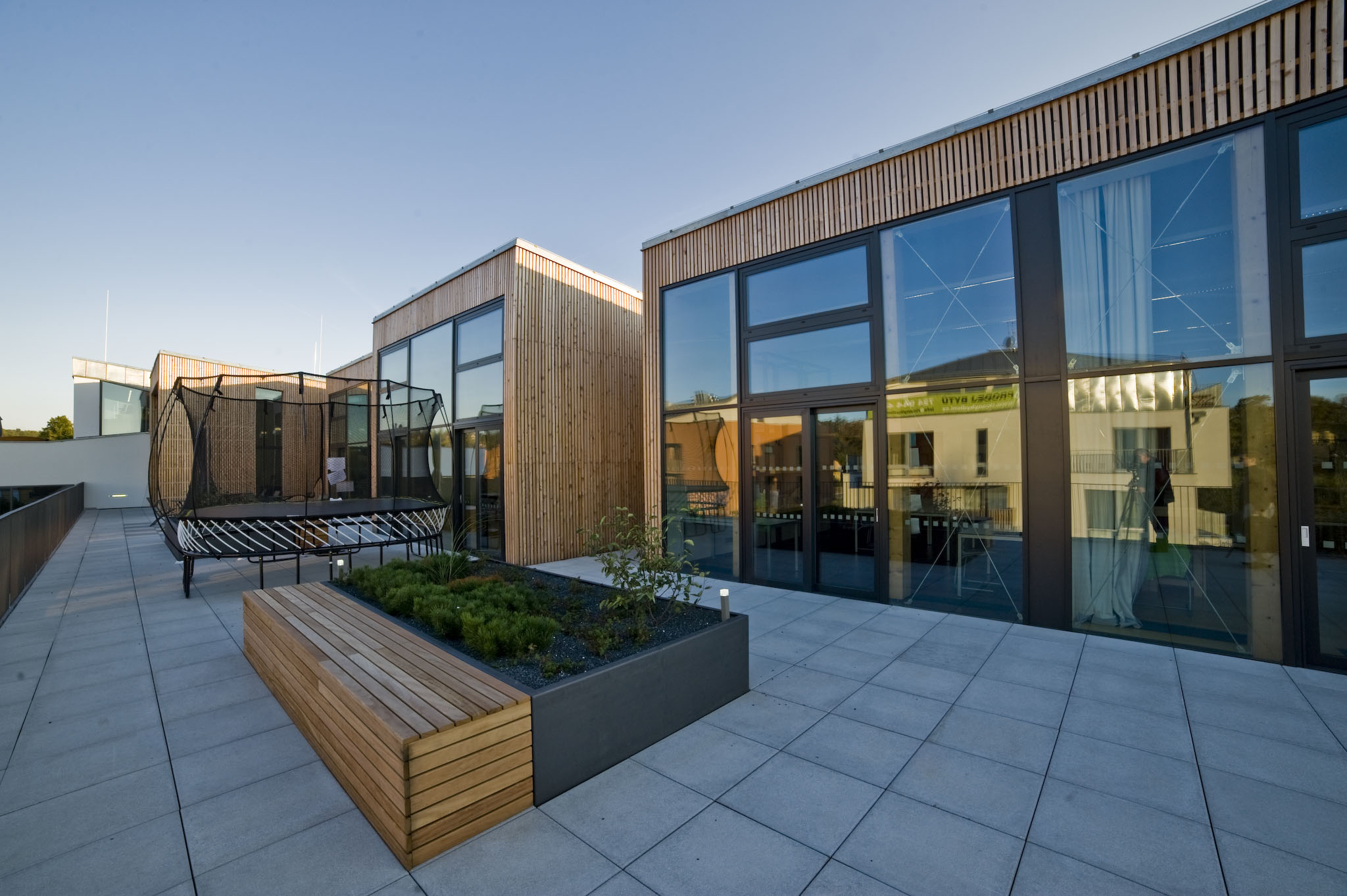 pohľad na exteriérovú terasu