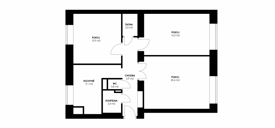 Pôdorys - pôvodný stav