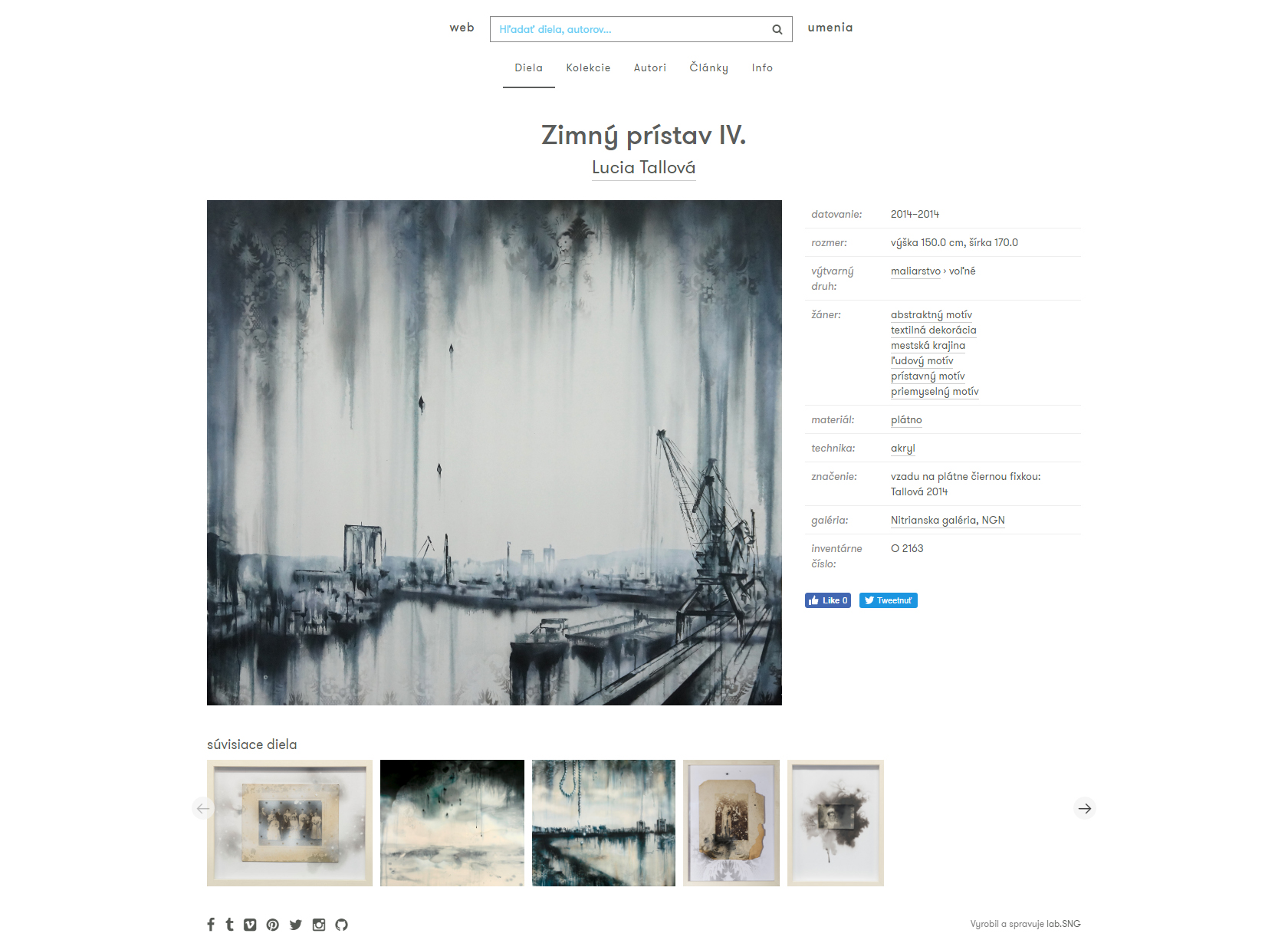 Dielo – stránka diela zo zbierok Nitrianskej galérie, ktorá pribudla na Web umenia počas projektu.