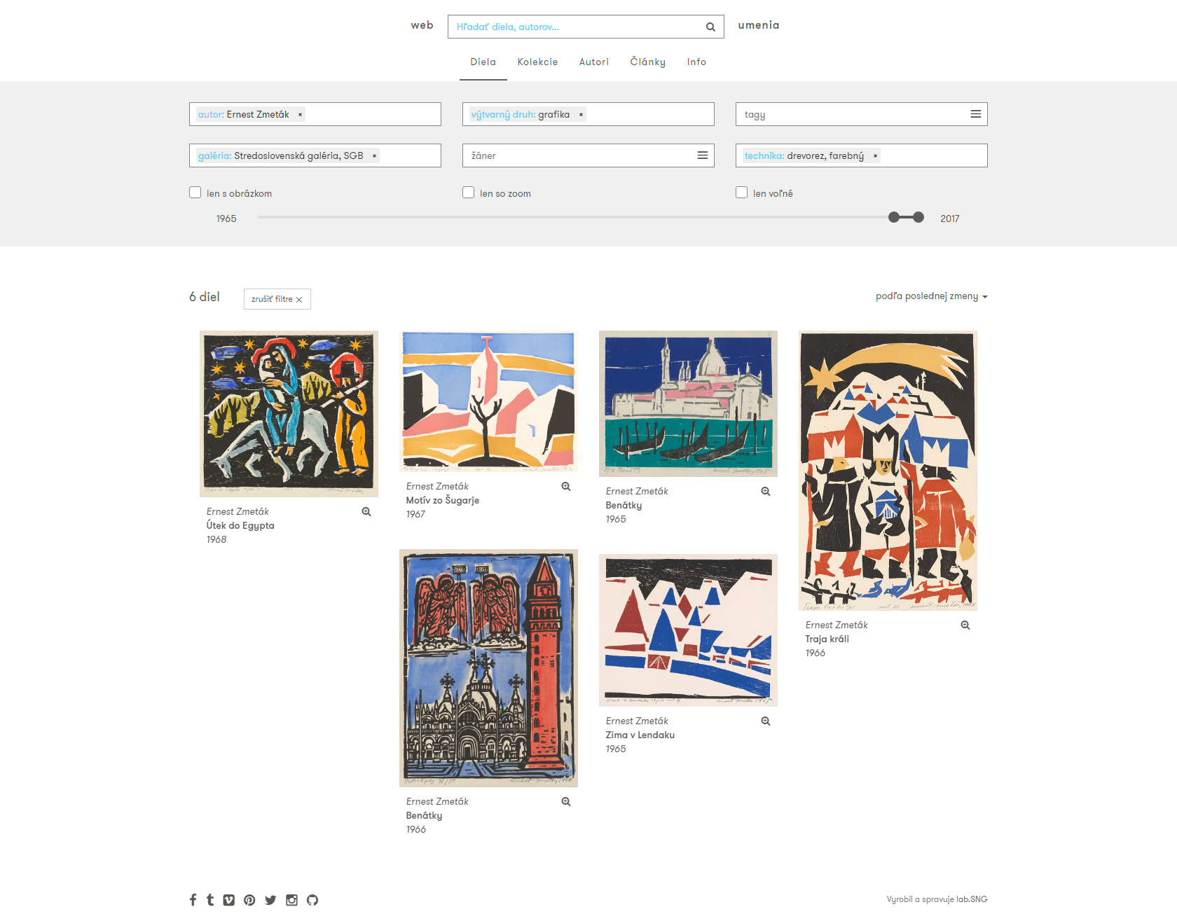 Katalóg – katalóg s dielami zo zbierok Stredoslovenskej galérie, ktorá pribudla na Web umenia počas projektu.