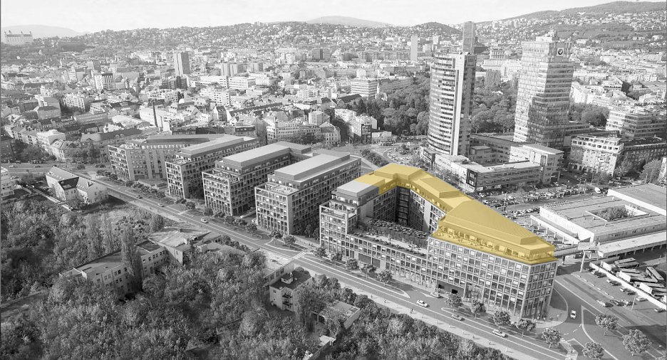 Kancelárie na najvyššom podlaží bloku C disponujú rozmernou terasou