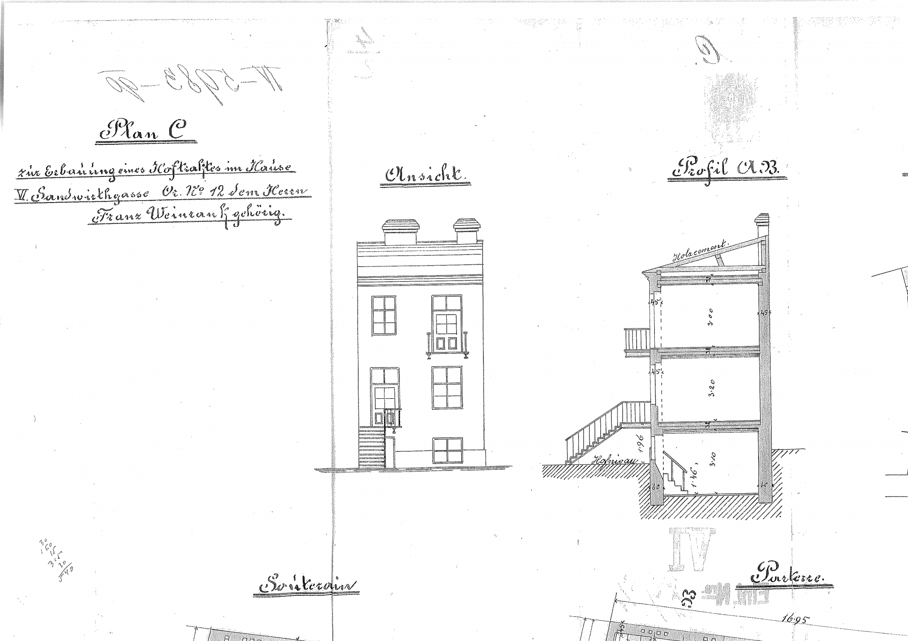 Stav objektu pred rekonštrukciou - pohľad a priečny rez