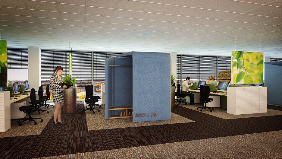 Multizóny zabezpečujú súkromie v open space kanceláriách