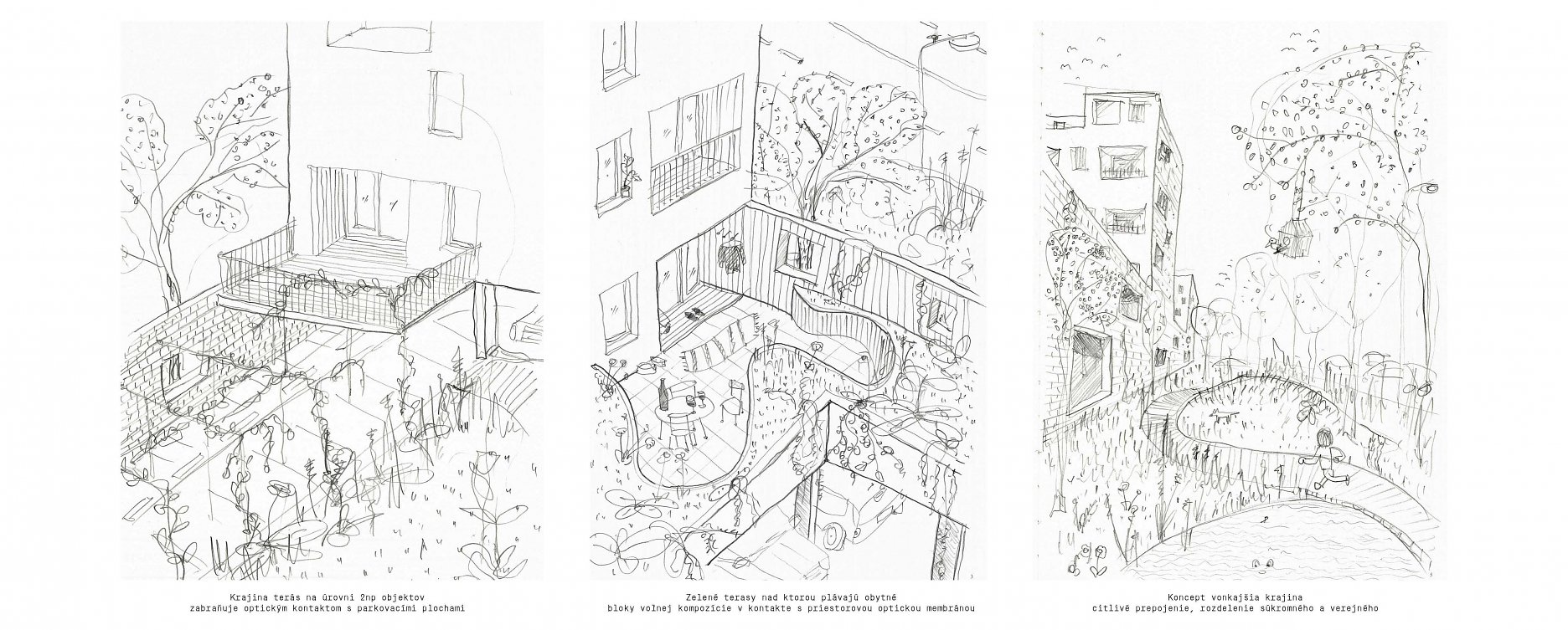 Skice: integrácia zelene a bývania