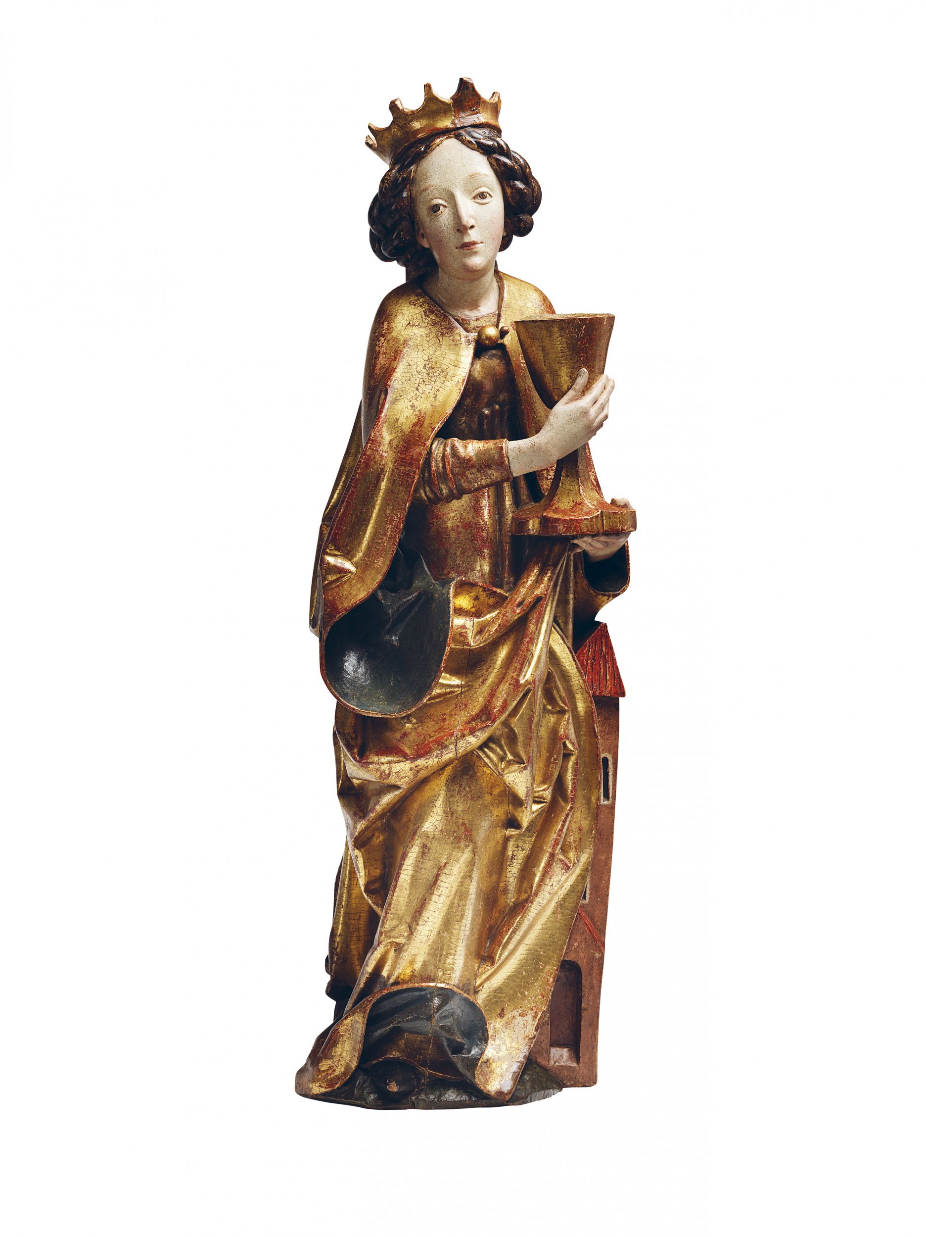 Majster Pavol z Levoče: Sv. Barbora. Pred 1510. Majetok: Bratislava, Rehoľa menších bratov Františkánov – Kostol sv. Petra z Alkantary, Liptovský Mikuláš – Okoličné