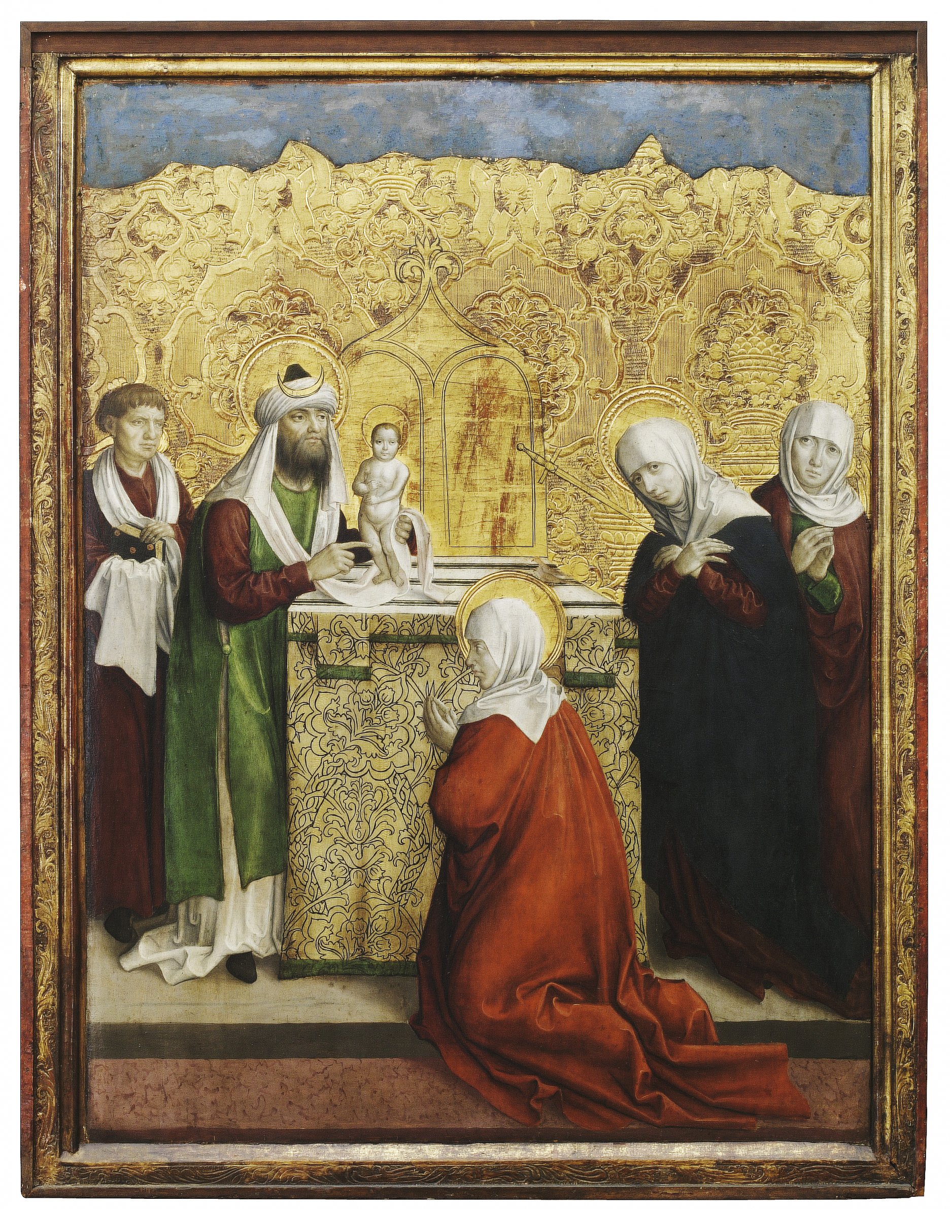 Majster z Okoličného a dielňa: Hlavný oltár Panny Márie v kláštornom kostole v Okoličnom. Predstavenie v chráme. Cca 1500 – 1510. 