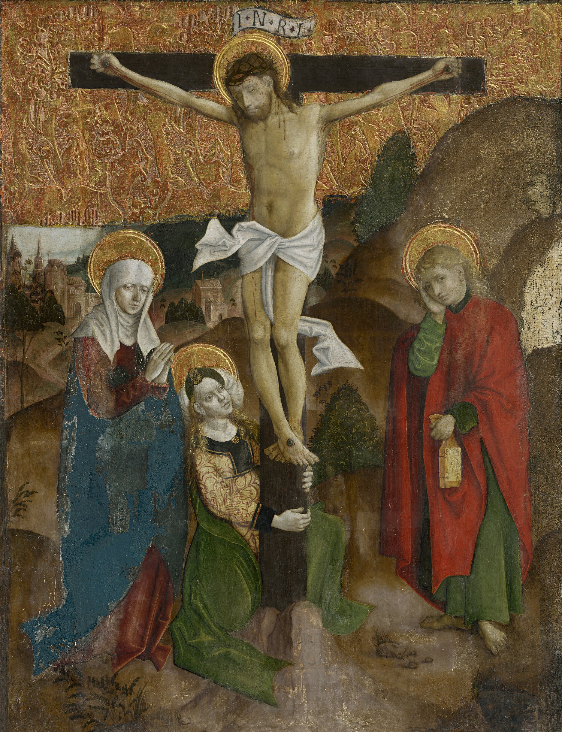 Majster z Okoličného a dielňa: Hlavný oltár Panny Márie v kláštornom kostole v Okoličnom. Ukrižovanie. Cca 1500 – 1510. 