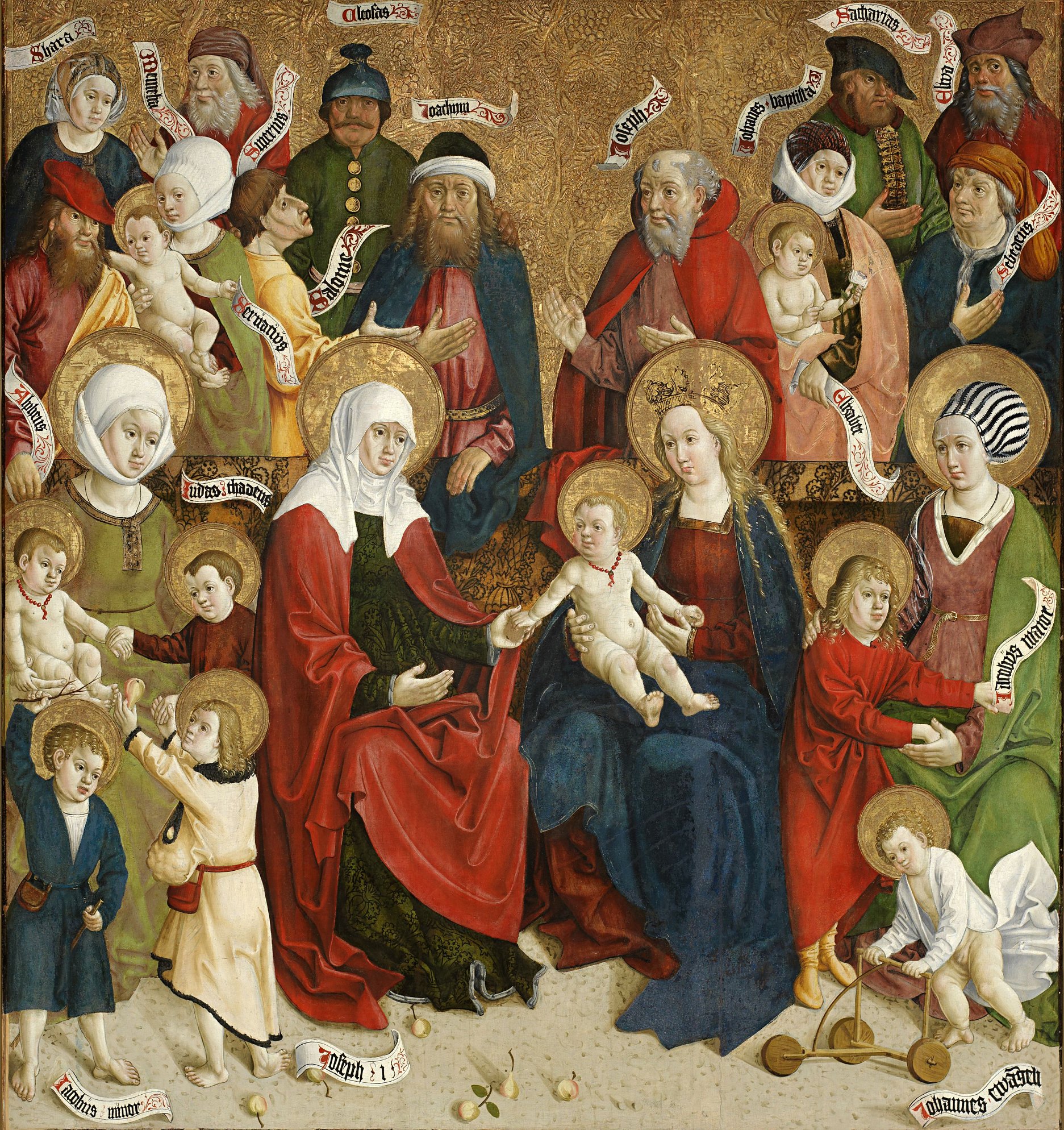 Majster z Hrabušíc a dielňa oltára Korunovania Panny Márie v Spišskej Kapitule: Sväté príbuzenstvo. Po roku 1500. 