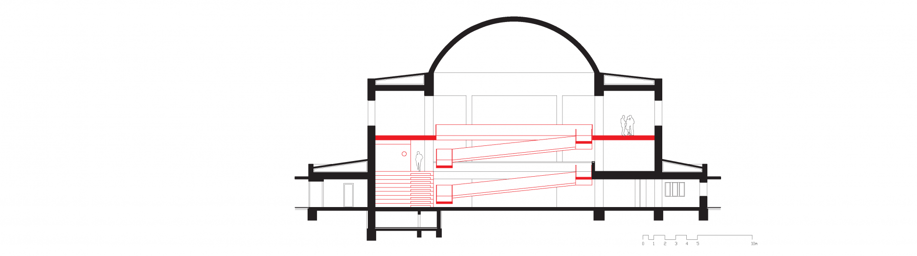 Nerealizovaný koncept  galérie sprístupnený rampami - arhitektonická štúdia z roku 2011
