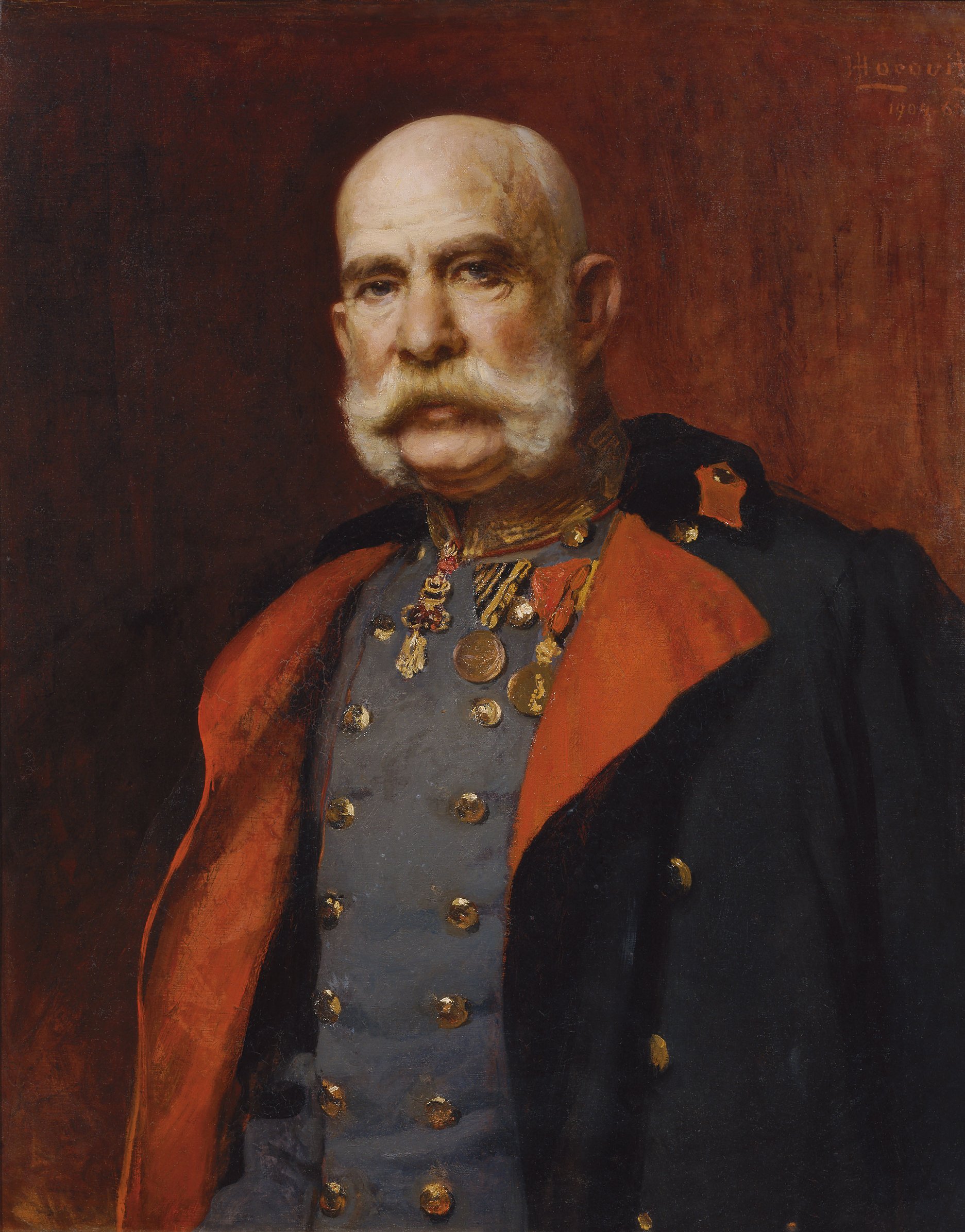Leopold Horovitz: Portrét cisára Františka Jozefa I. 1904 – 1906 Olej, plátno. Galéria Belvedere, Viedeň