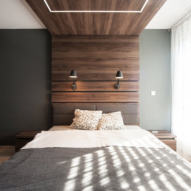 Návrh interiéru novostavby bytu v Dúbravke – Spálňa
