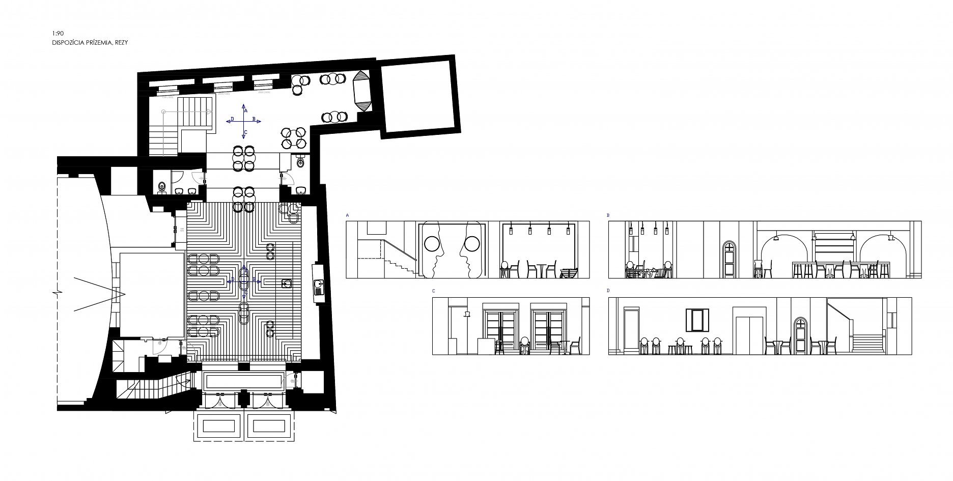 Surrealistická čajovňa - výkresová časť