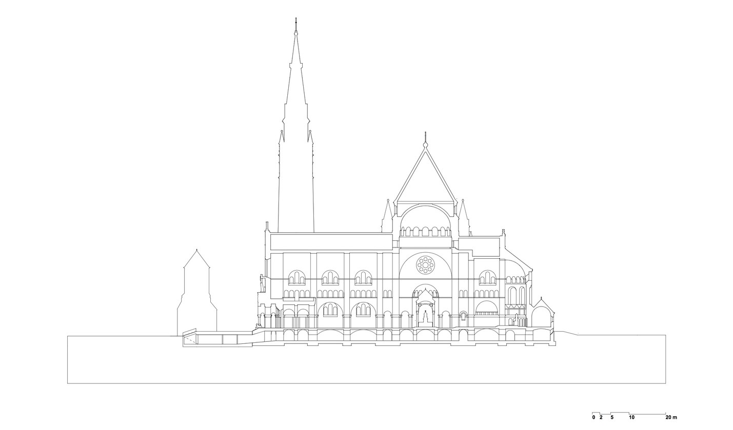 Renovácia katedrály v Szegede - rez