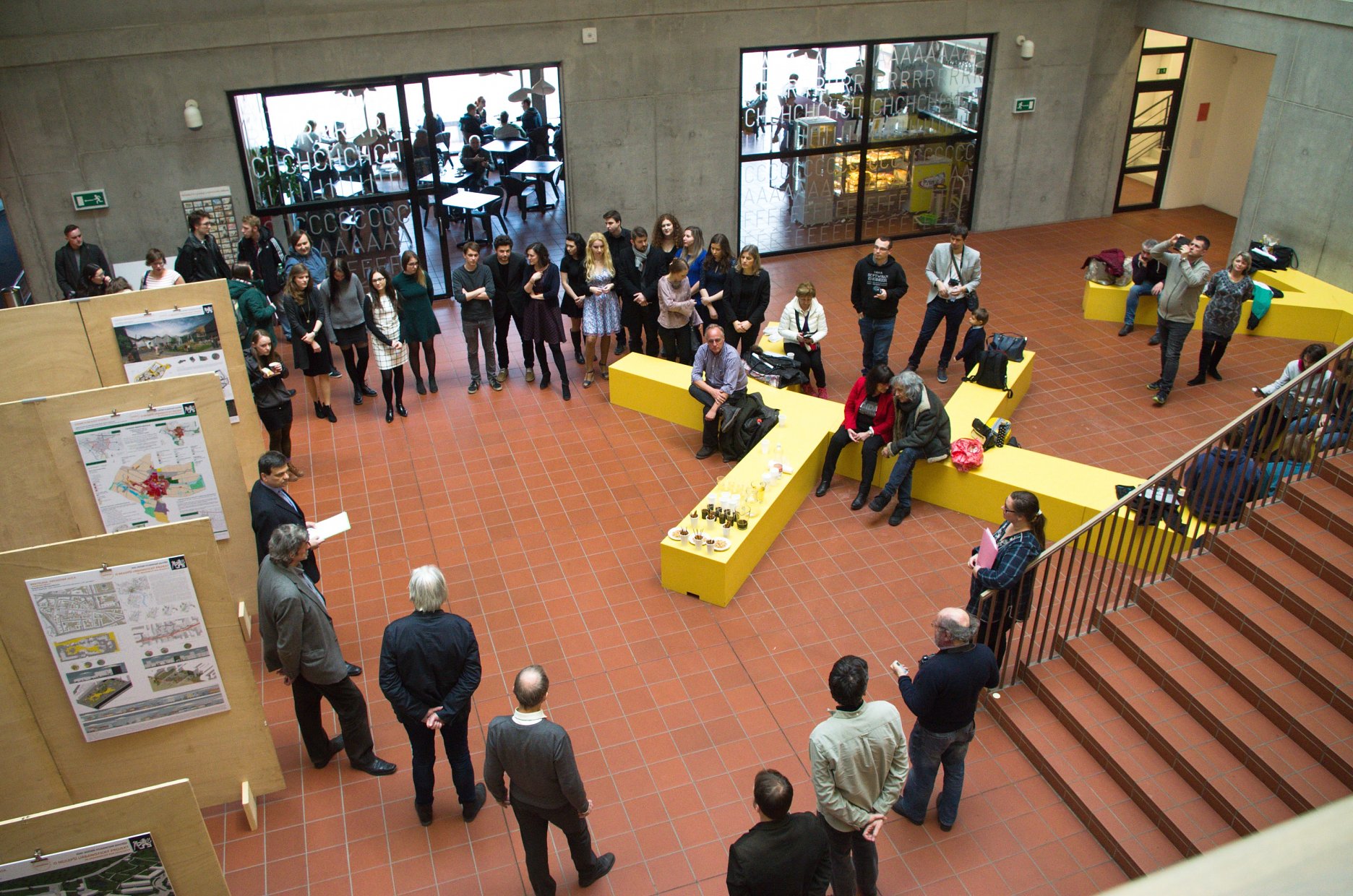 Vyhlásenie víťazov v ľavej dvorane Fakulty architektúry ČVUT