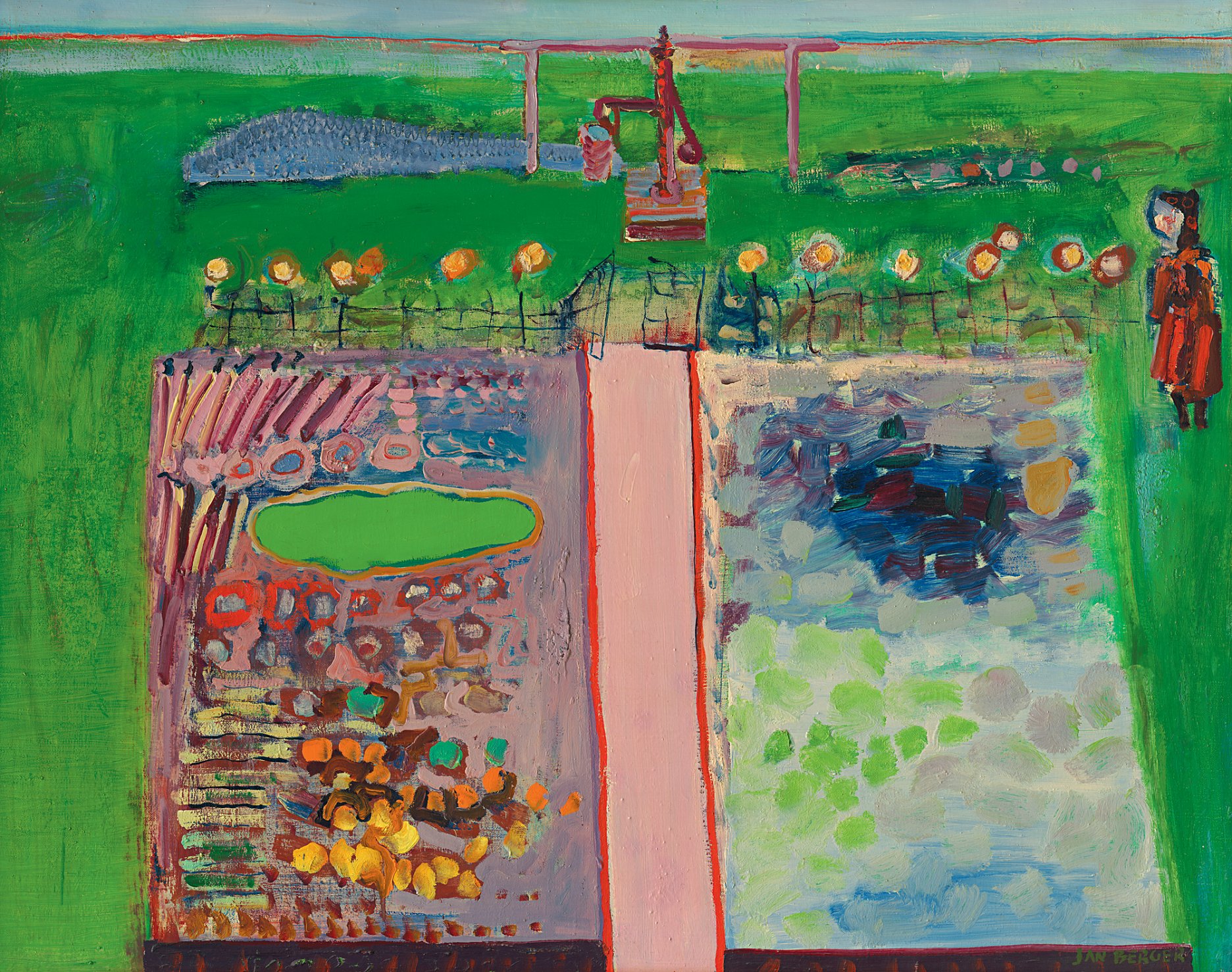 Ján Berger: Záhrada / Garden. 1971. Olej na plátne / oil on canvas, 80 × 100 cm. Majetok autora / Property of the author