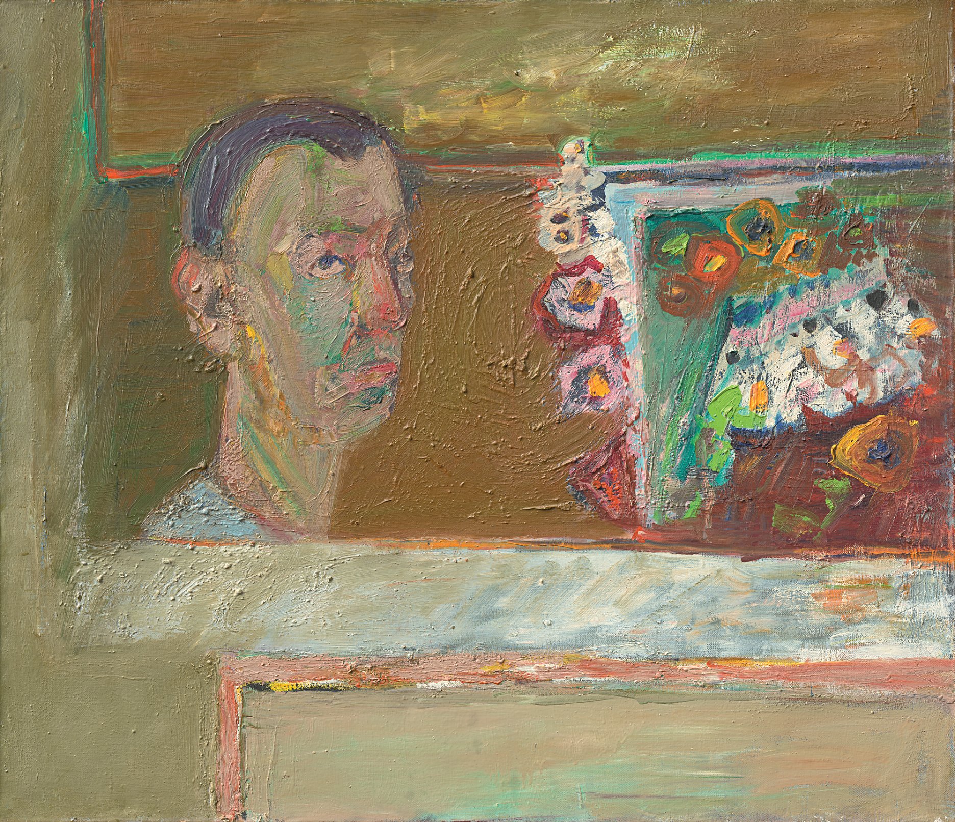 Ján Berger: Autoportrét / Self-Portrait. 1970. Olej na plátne / oil on canvas, 68 × 80 cm. Majetok autora / Property of the author