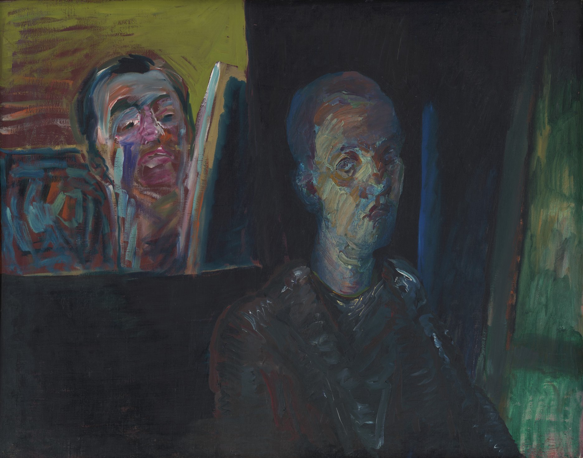 Ján Berger: Štúdia autoportrétu / Studies for Self-Portrait. 1972. Olej na plátne / oil on canvas, 70,5 × 90 cm. Galéria Miloša Alexandra Bazovského, Trenčín