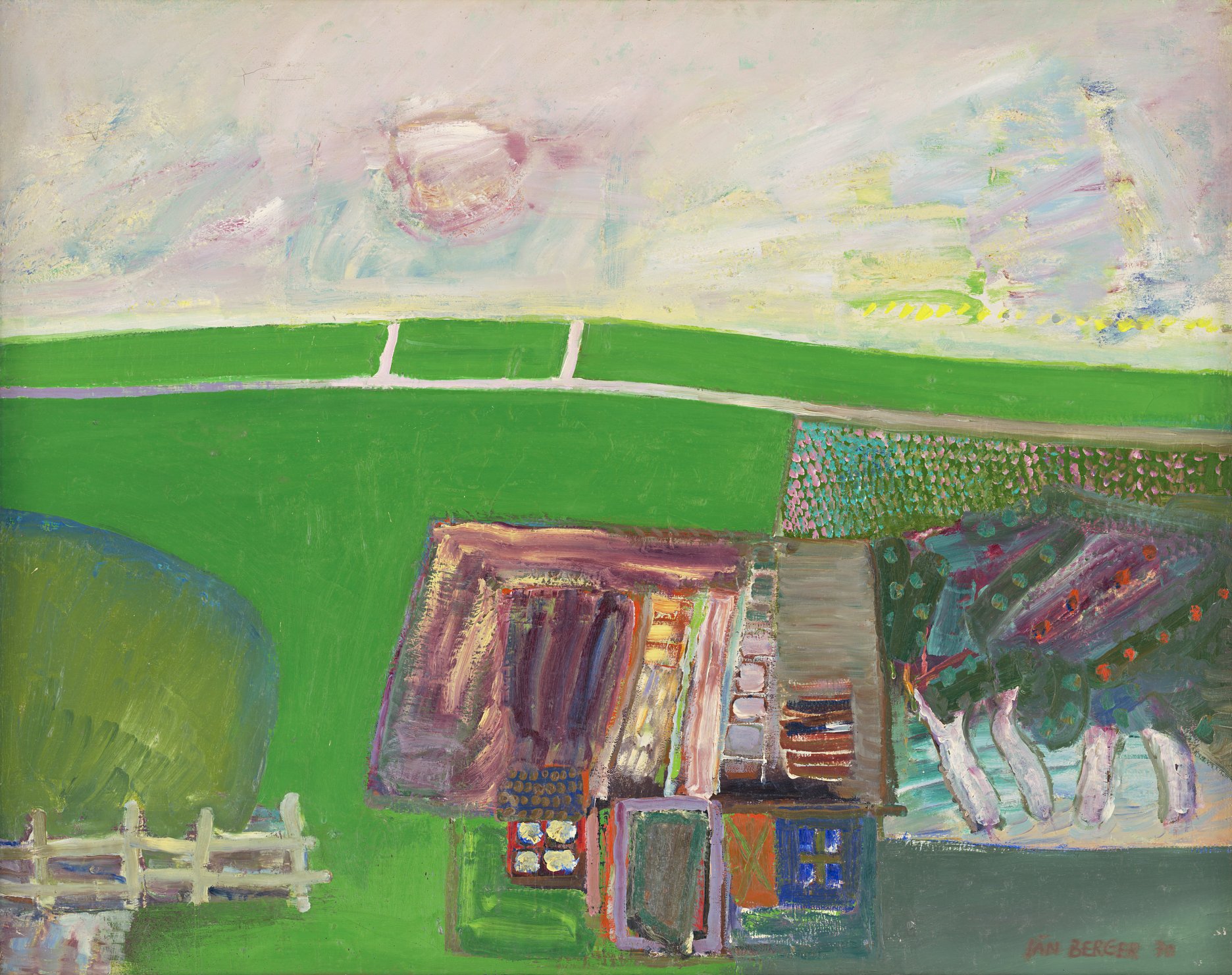 Ján Berger: Podvečer / Sunset. 1970. Olej na plátne / oil on canvas, 74,6 × 94,7 cm. Slovenská národná galéria, Bratislava
