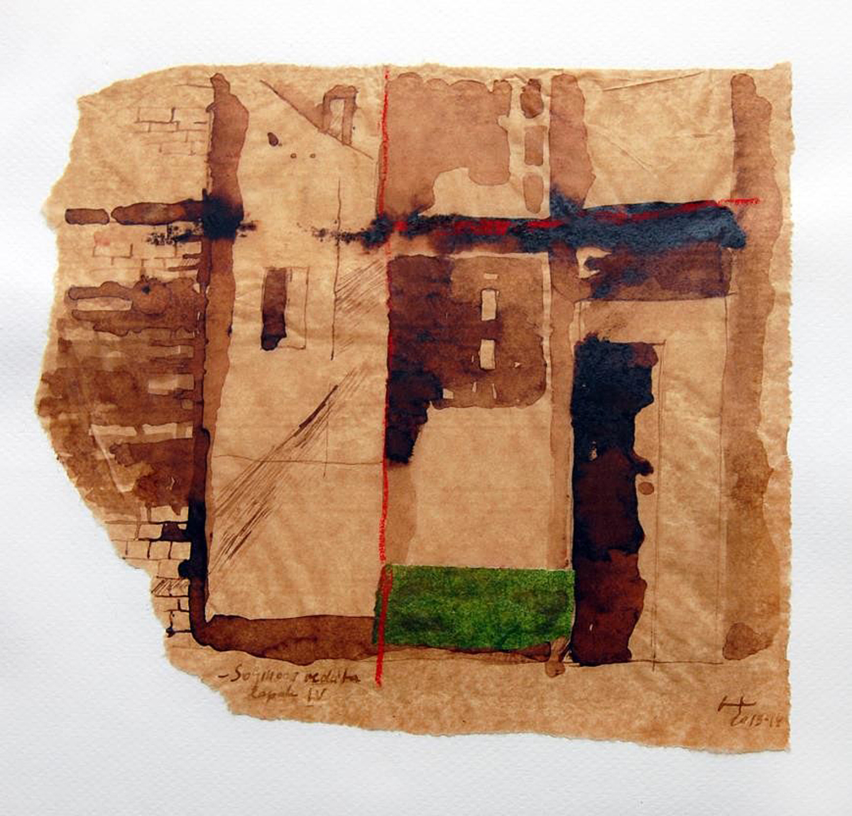 Solymosi veduta IV. Akvarel, papier; 2014, 19,5 x 21 cm 