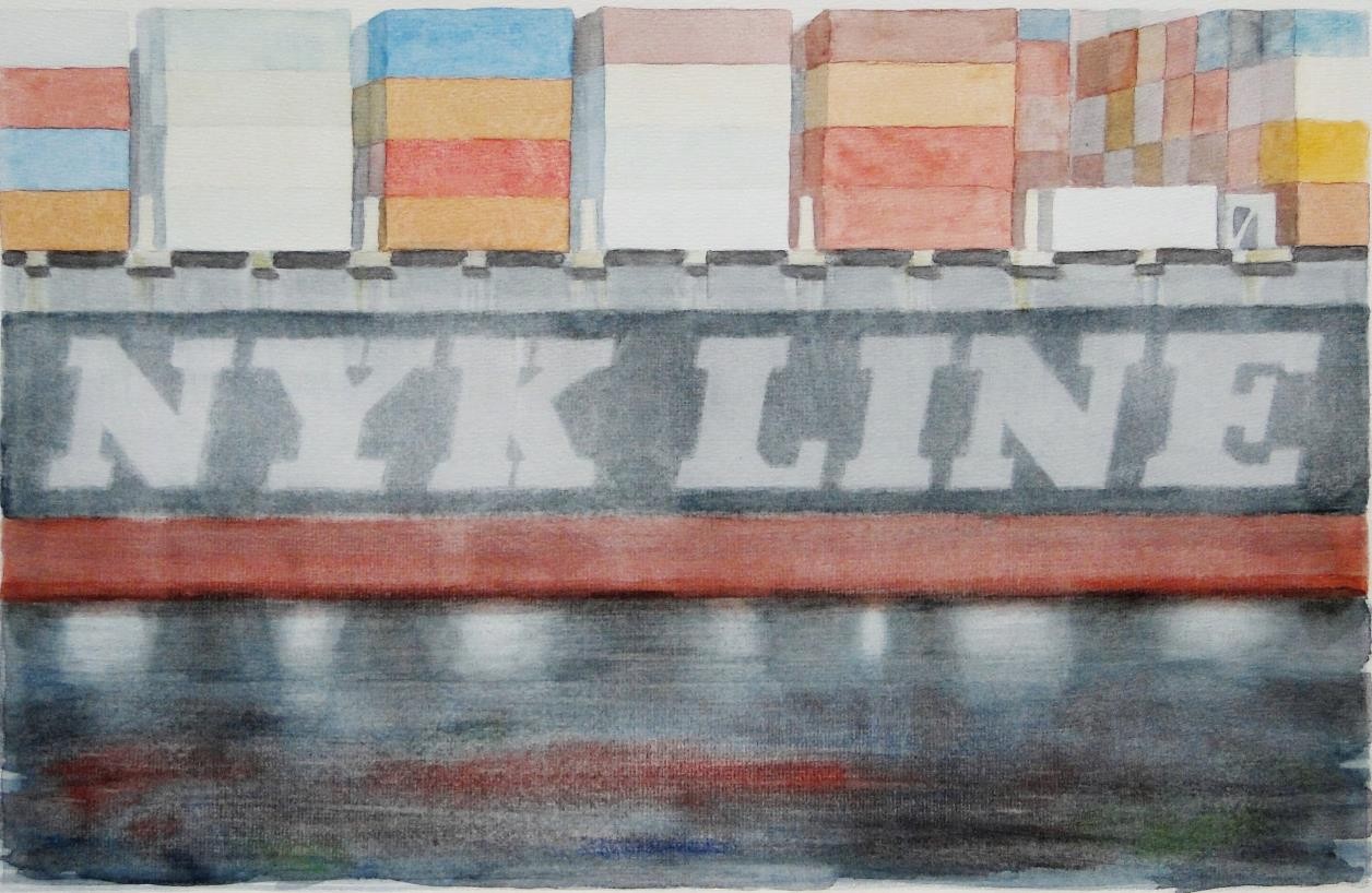 NYK, Akvarel, papier, 2016, 35 x 57 cm