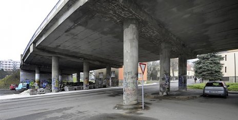 Riešenie mostu cez ulicu Mezibořská v Litvínově