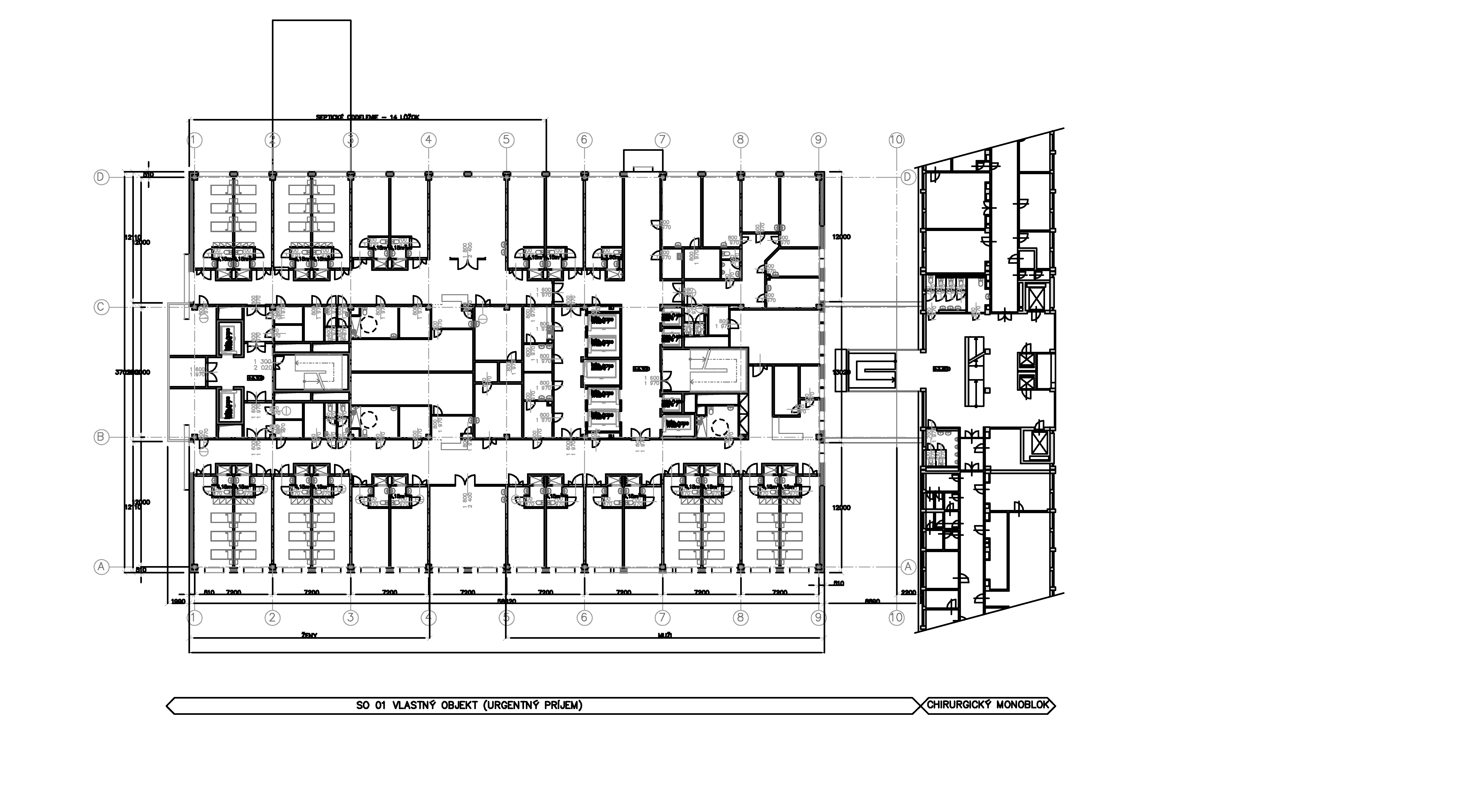 II.NP - lôžková časť kliniky urgentnej chirurgie + infekčné odd.