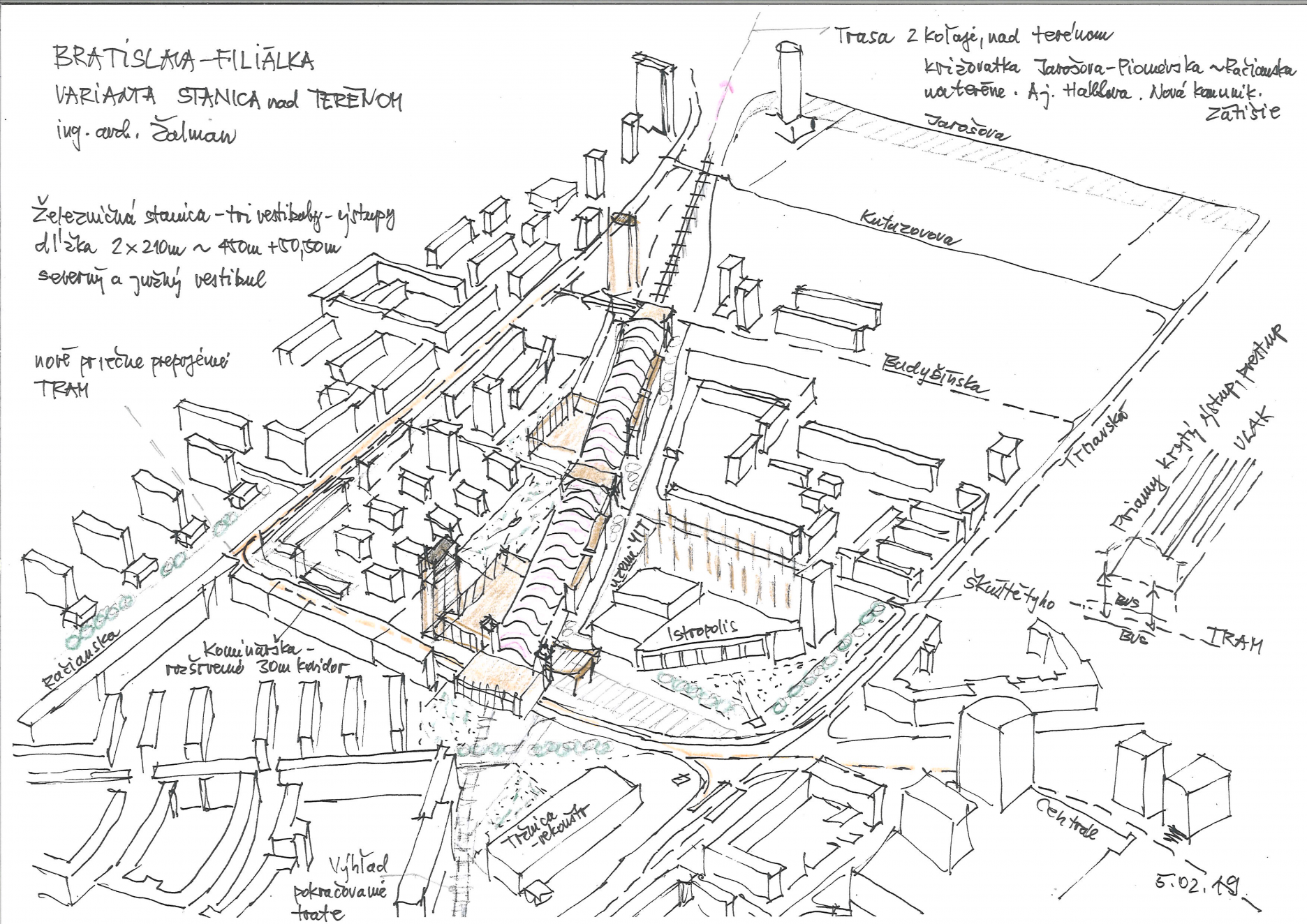 Schéma S10: skica priestoru novej železničnej stanice