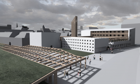 Kontextuálna tvorba pri návrhu domu a pútnického miesta u Anežského kláštora, Praha