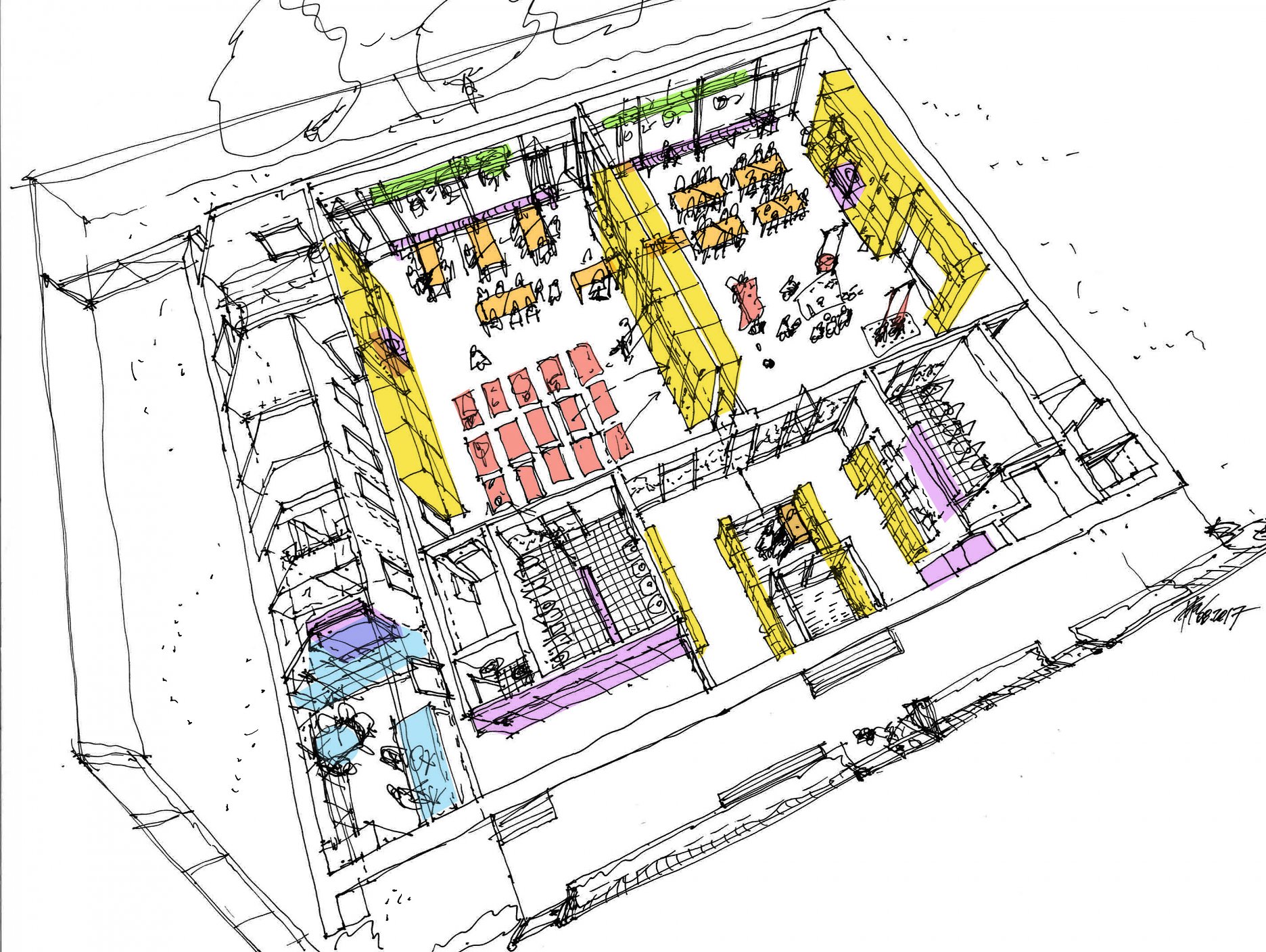 SKICA NÁVRHU VYBAVENÍ INTERIERU