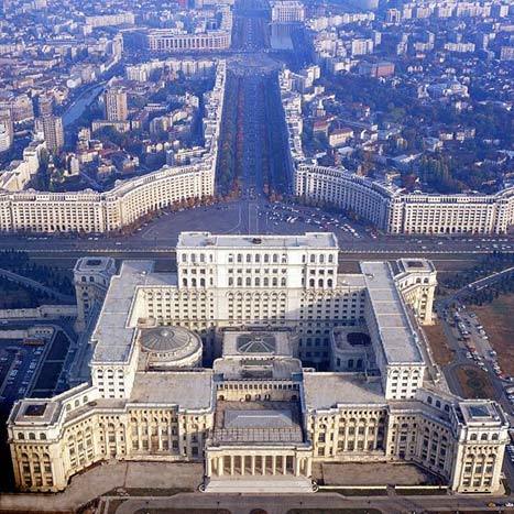 Ceaucescov  palác v Bukurešti urbanistický kontext, zdroj wikipedia