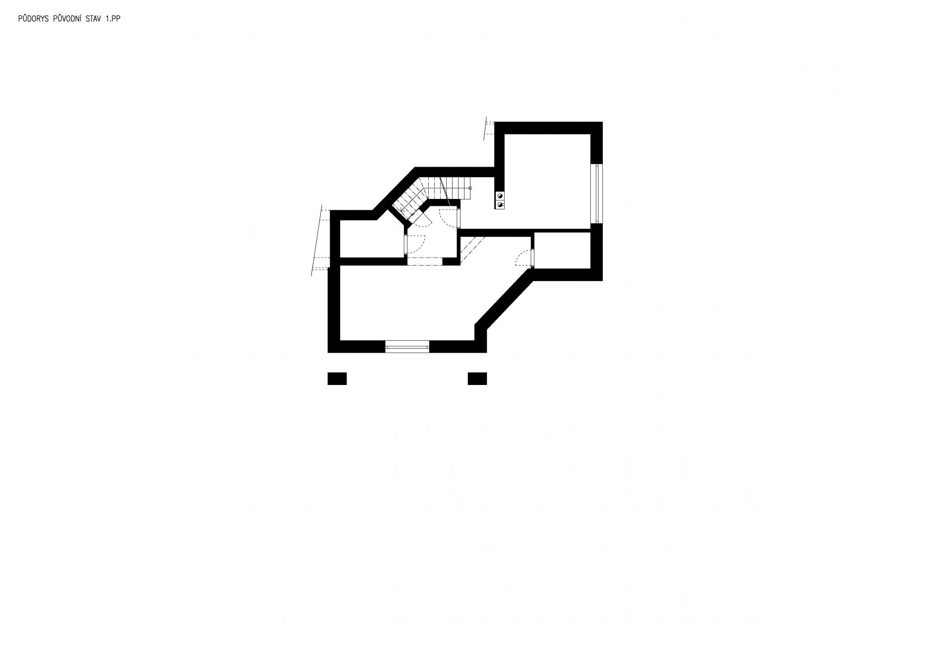 Pôdorys 1. P.P. - pôvodný stav