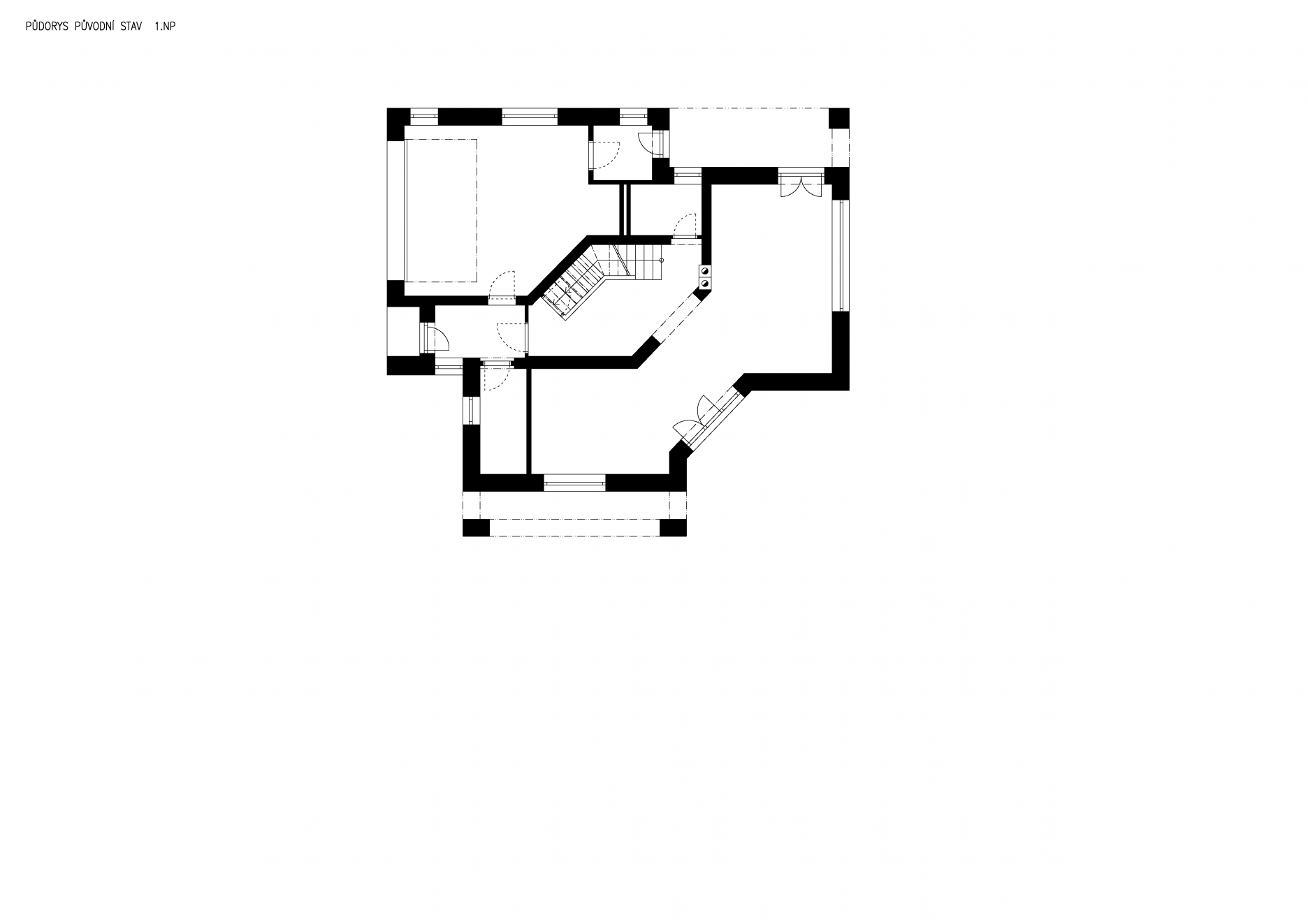Pôdorys 1. N.P. - pôvodný stav