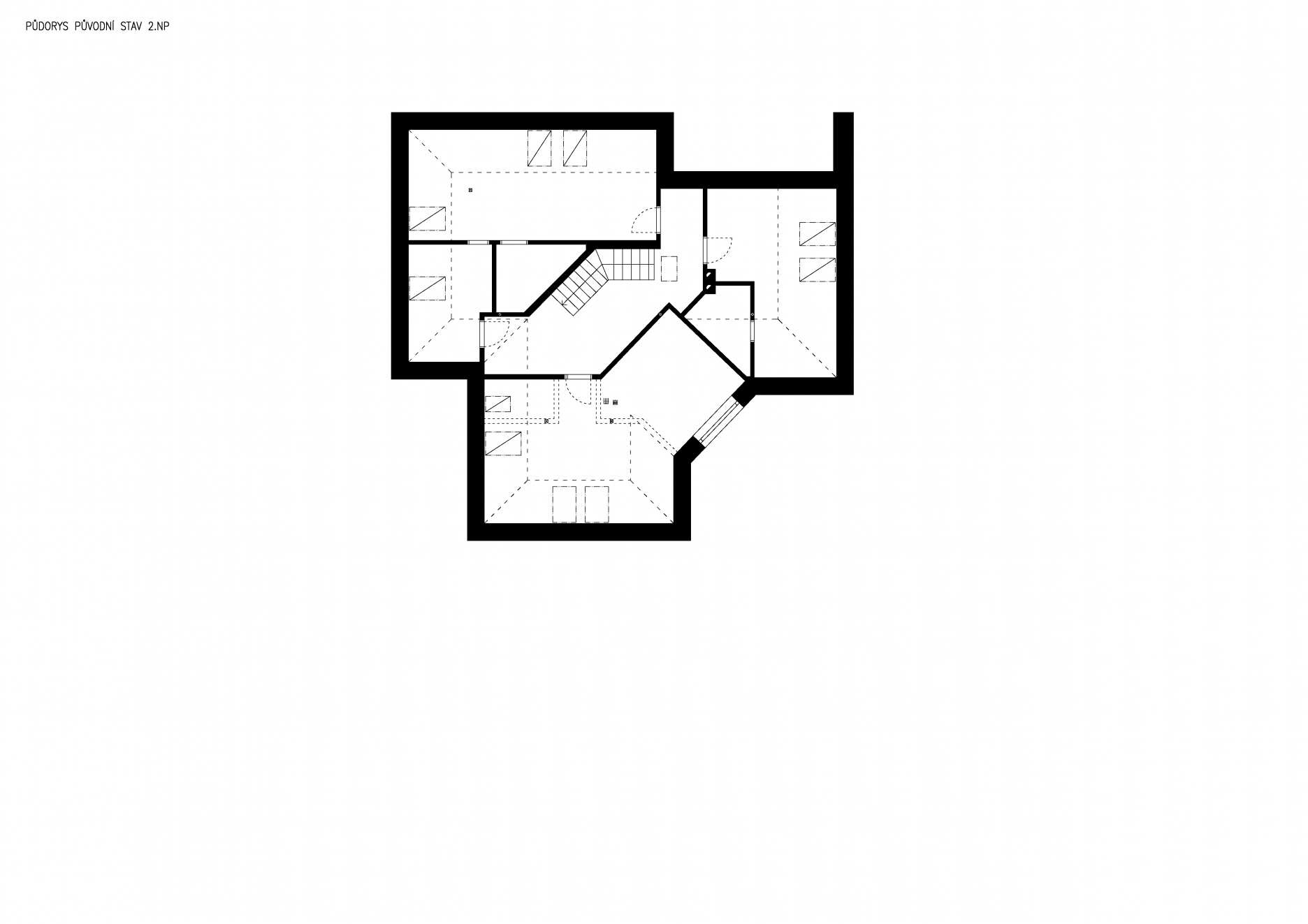 Pôdorys 2. N.P. - pôvodný stav