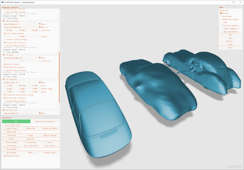 Prostredie softvéru H.U.R.B.A.N. selector