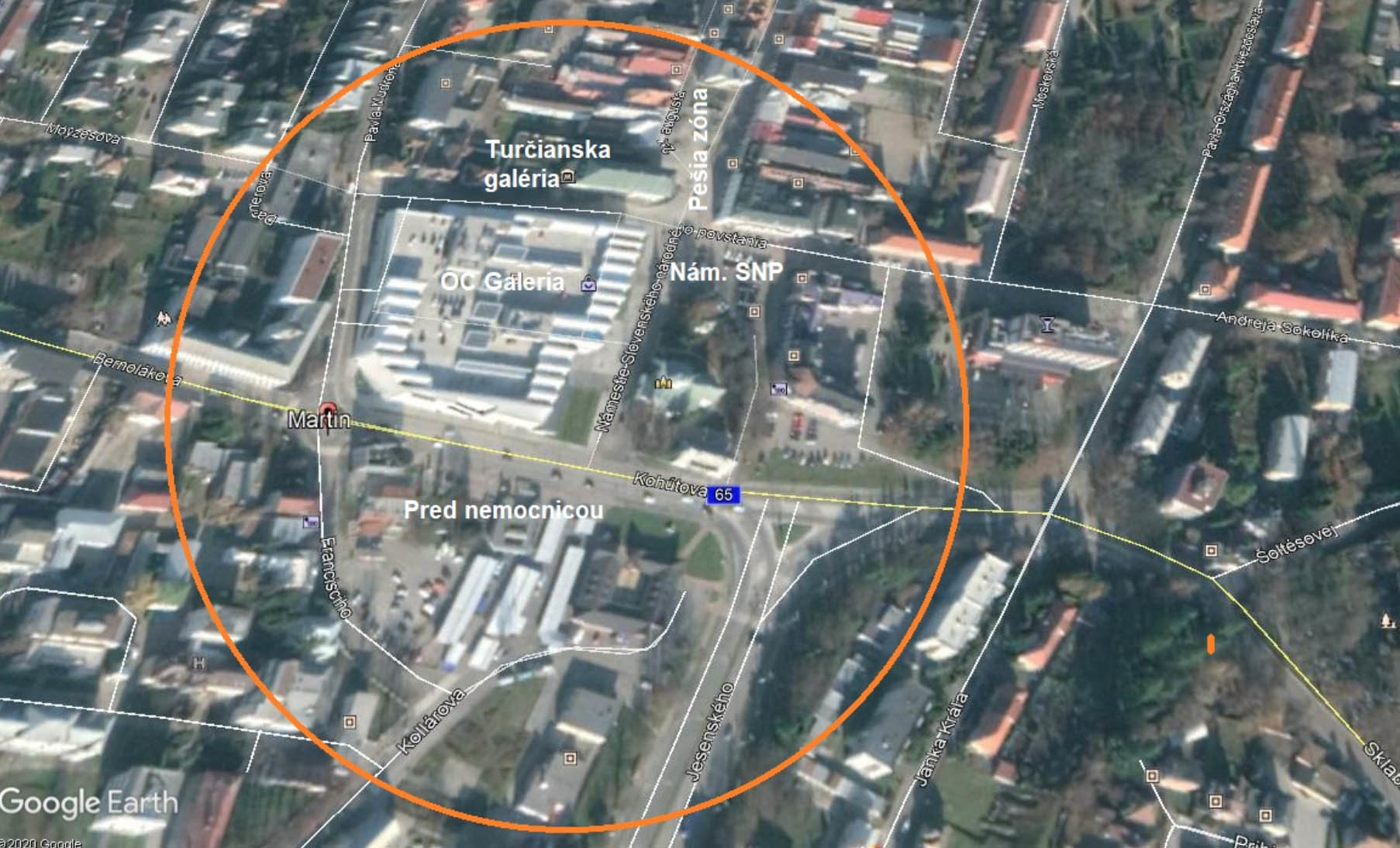 Ortofoto mapa riešeného územia