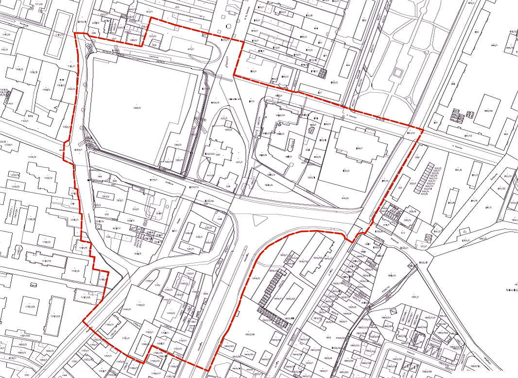 Katastrálna mapa a hranice riešeného územia