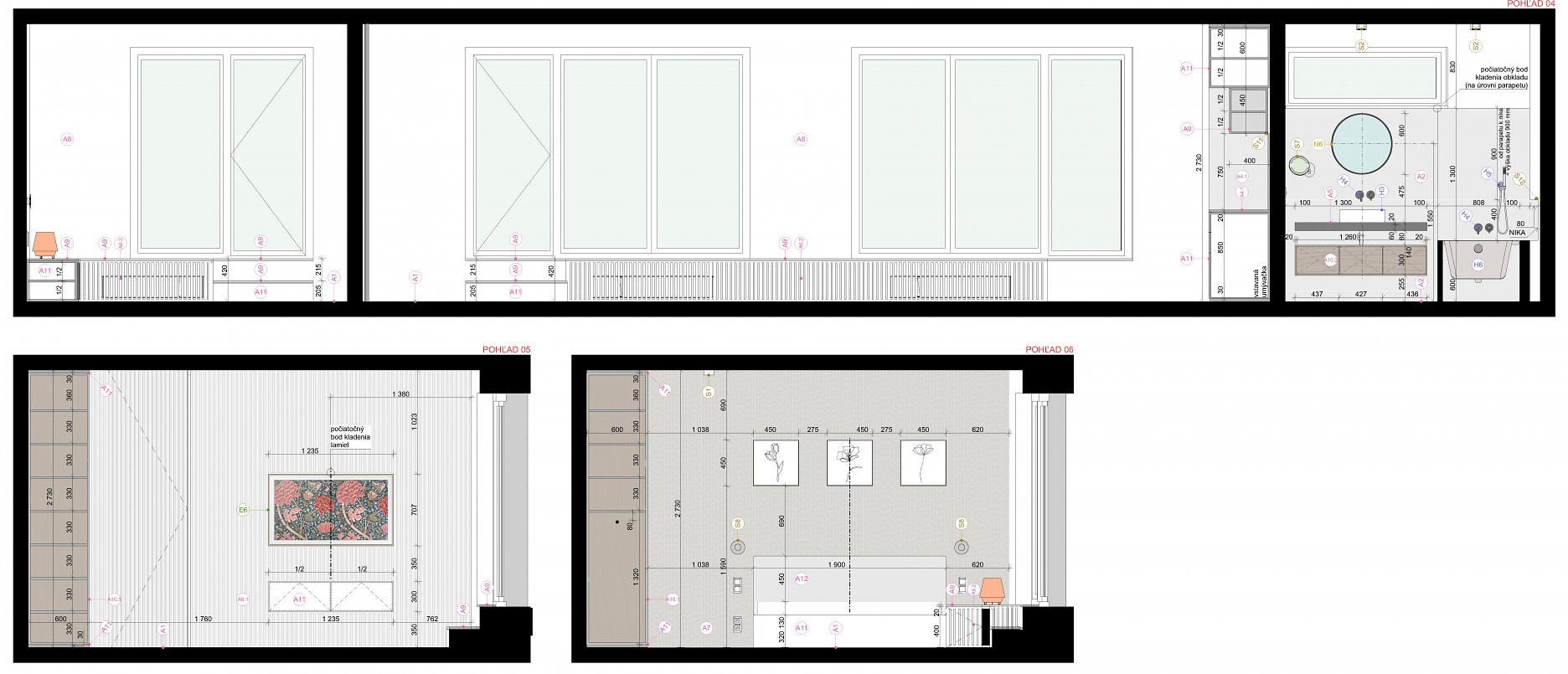 Projekt interiéru - pohľad 4, 5, 6