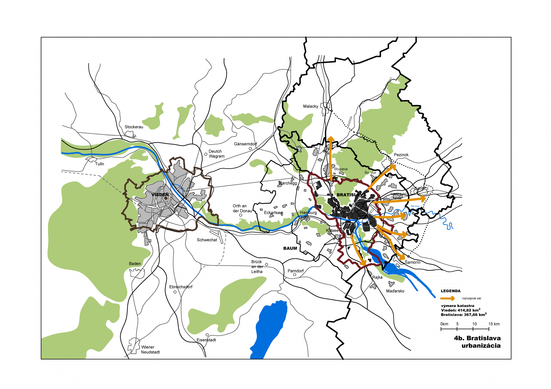 Bratislava - mapa urbanizácie