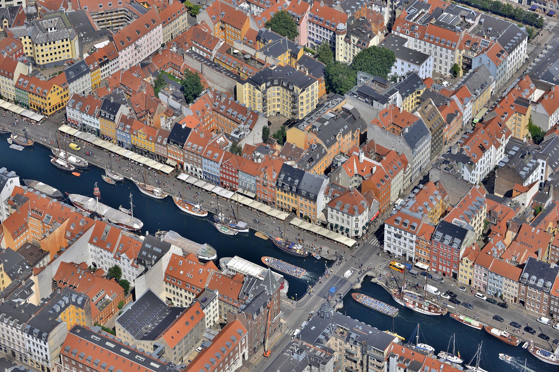 Letecká snímka centra Kodane