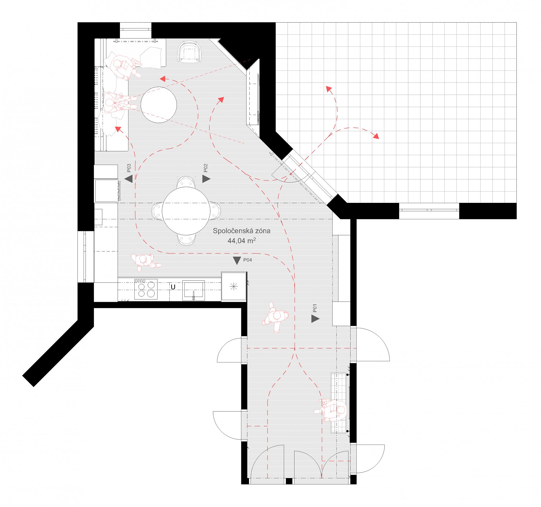 Pôdorys spoločenskej zóny