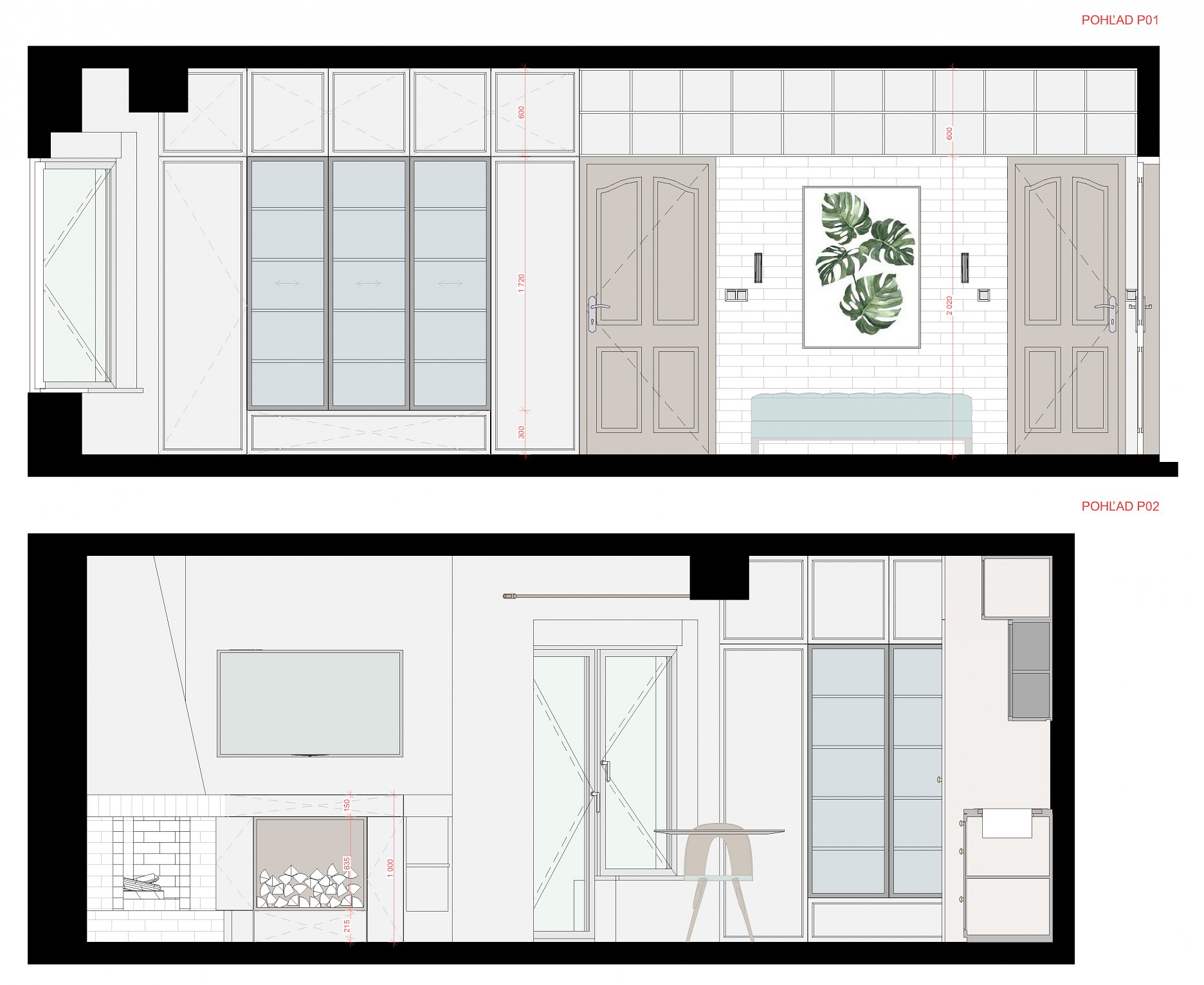 Pohľady - chodba, kozub