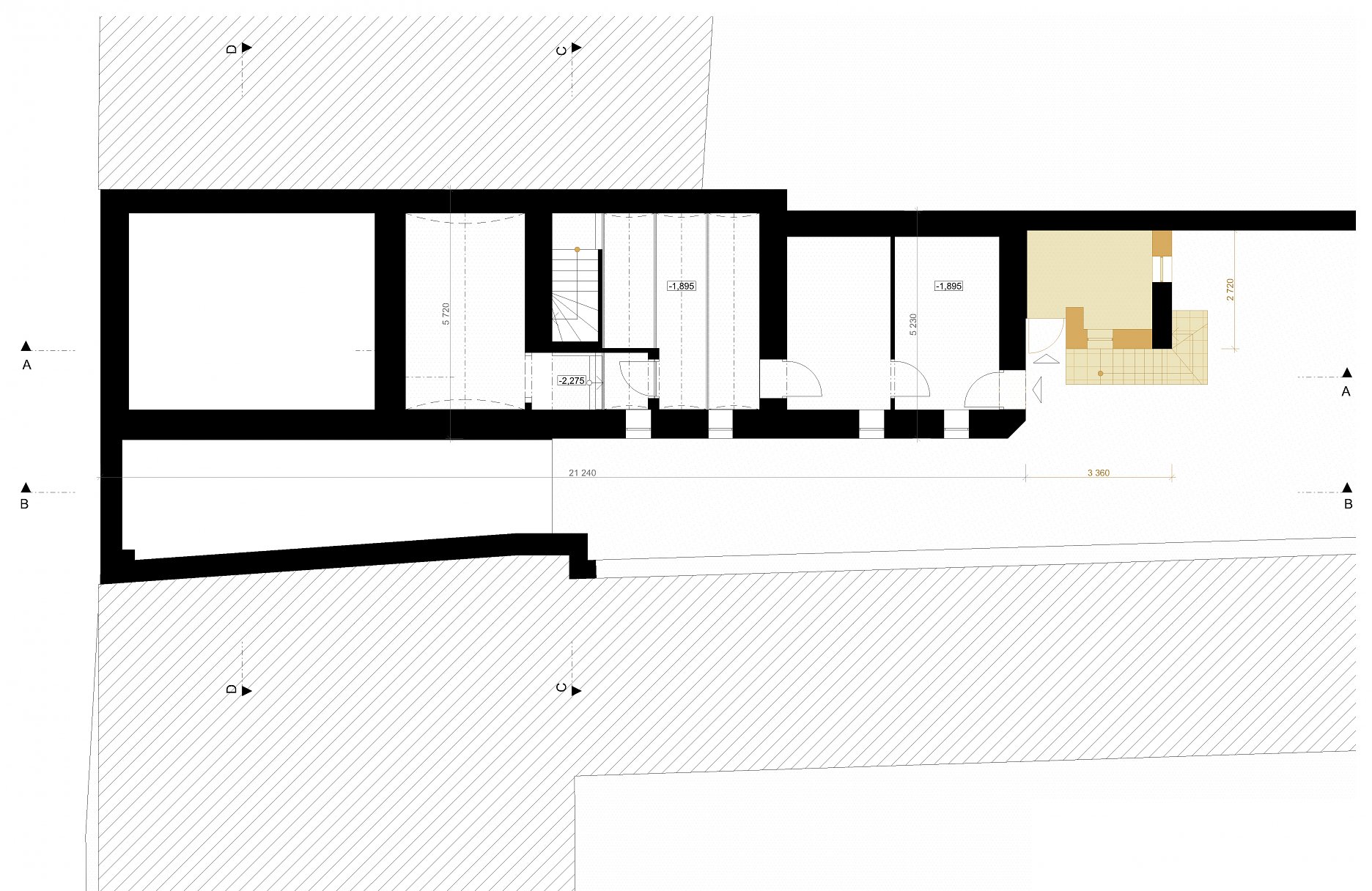 Suterén - odstránené konštrukcie