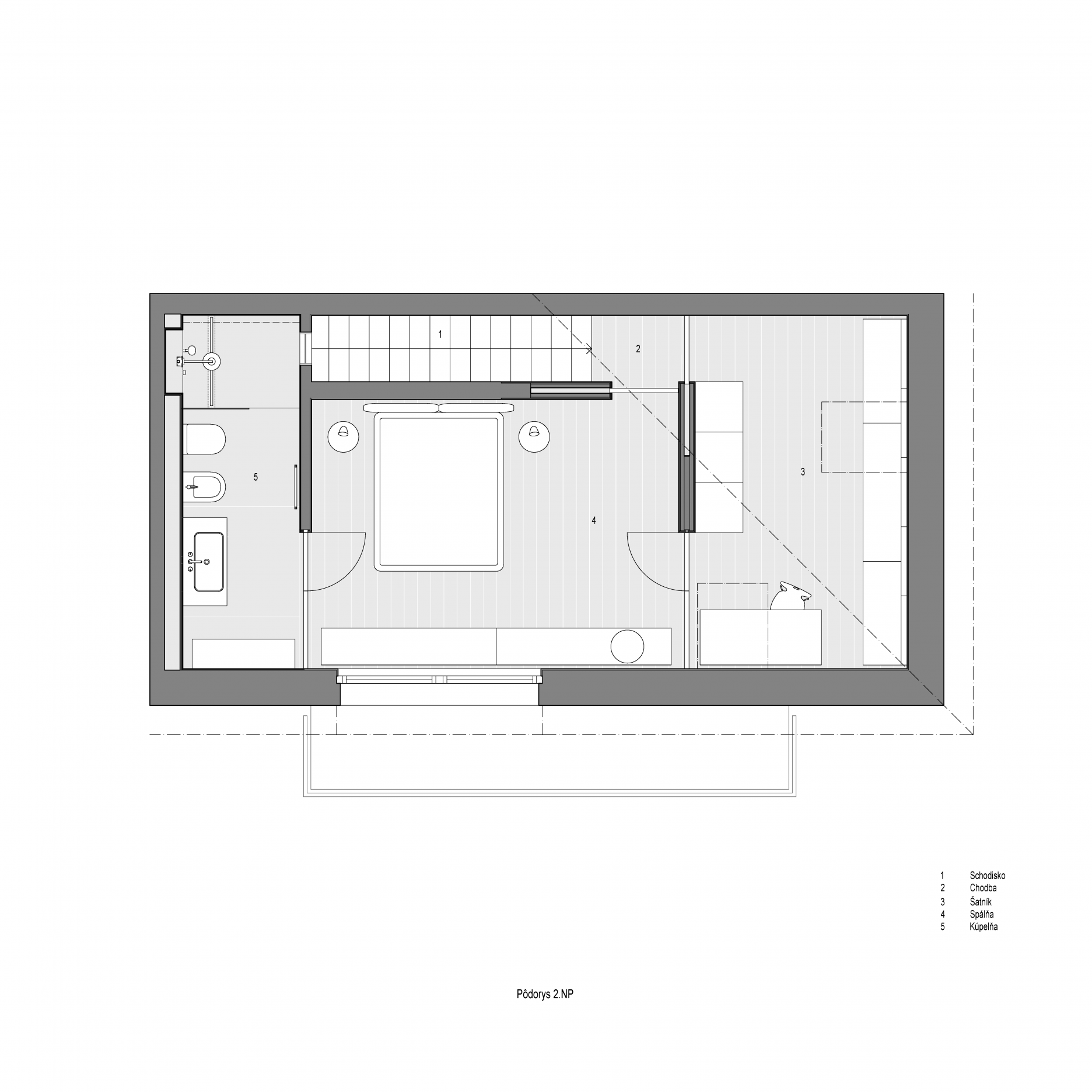 Pôdorys 2. NP