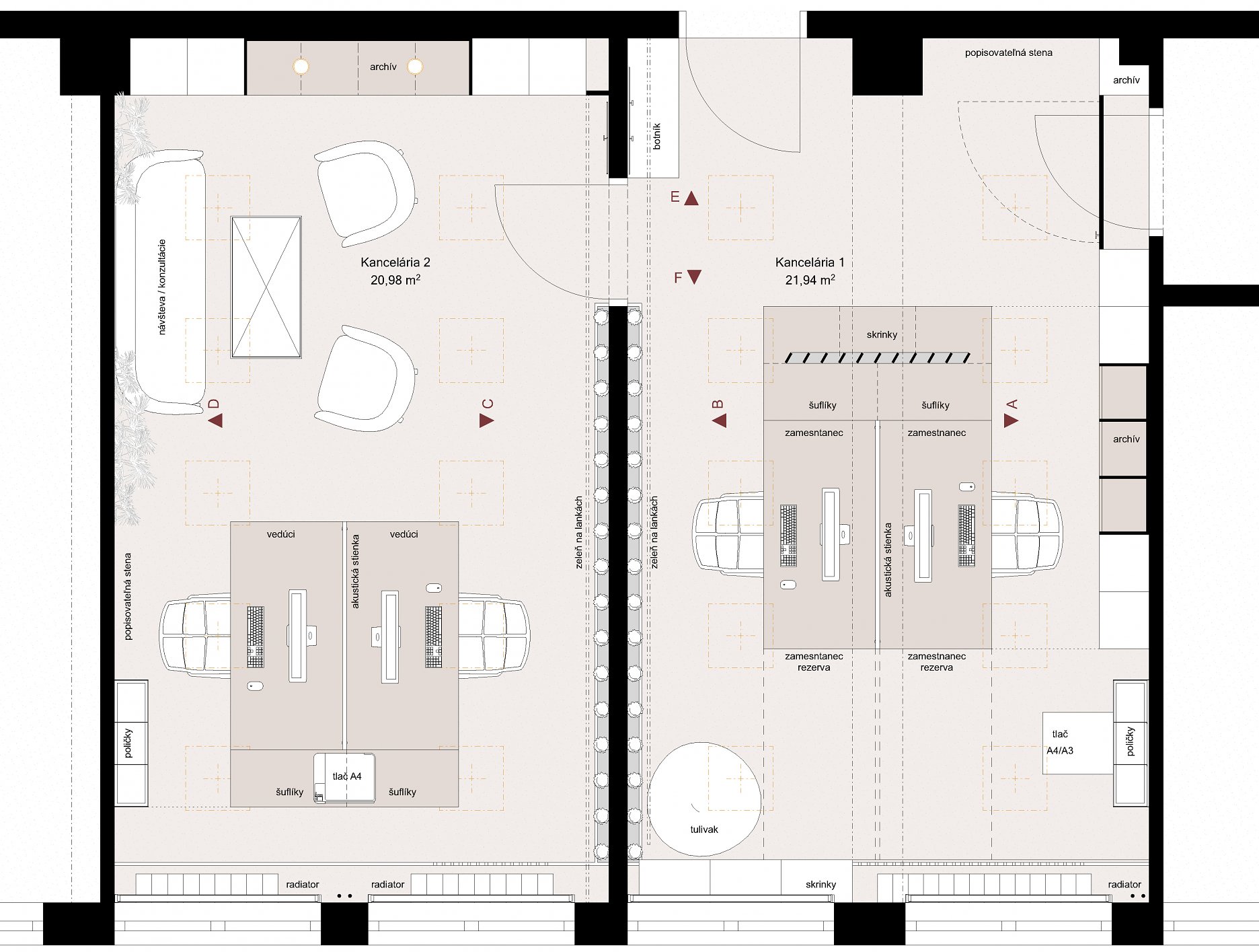 Pôdorys kancelárií