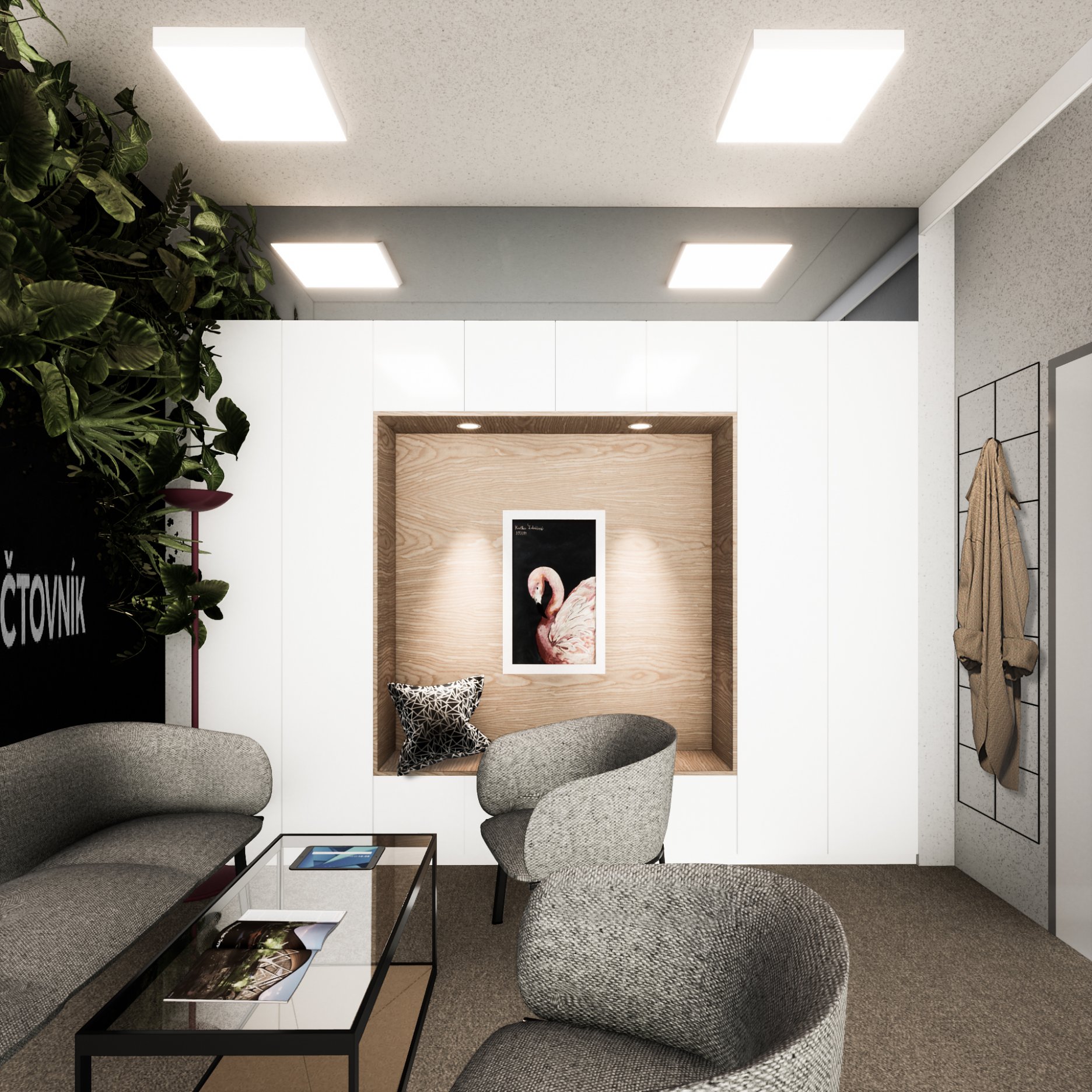 Vizualizácia - kancelária vedúcich, zóna pre návštevy