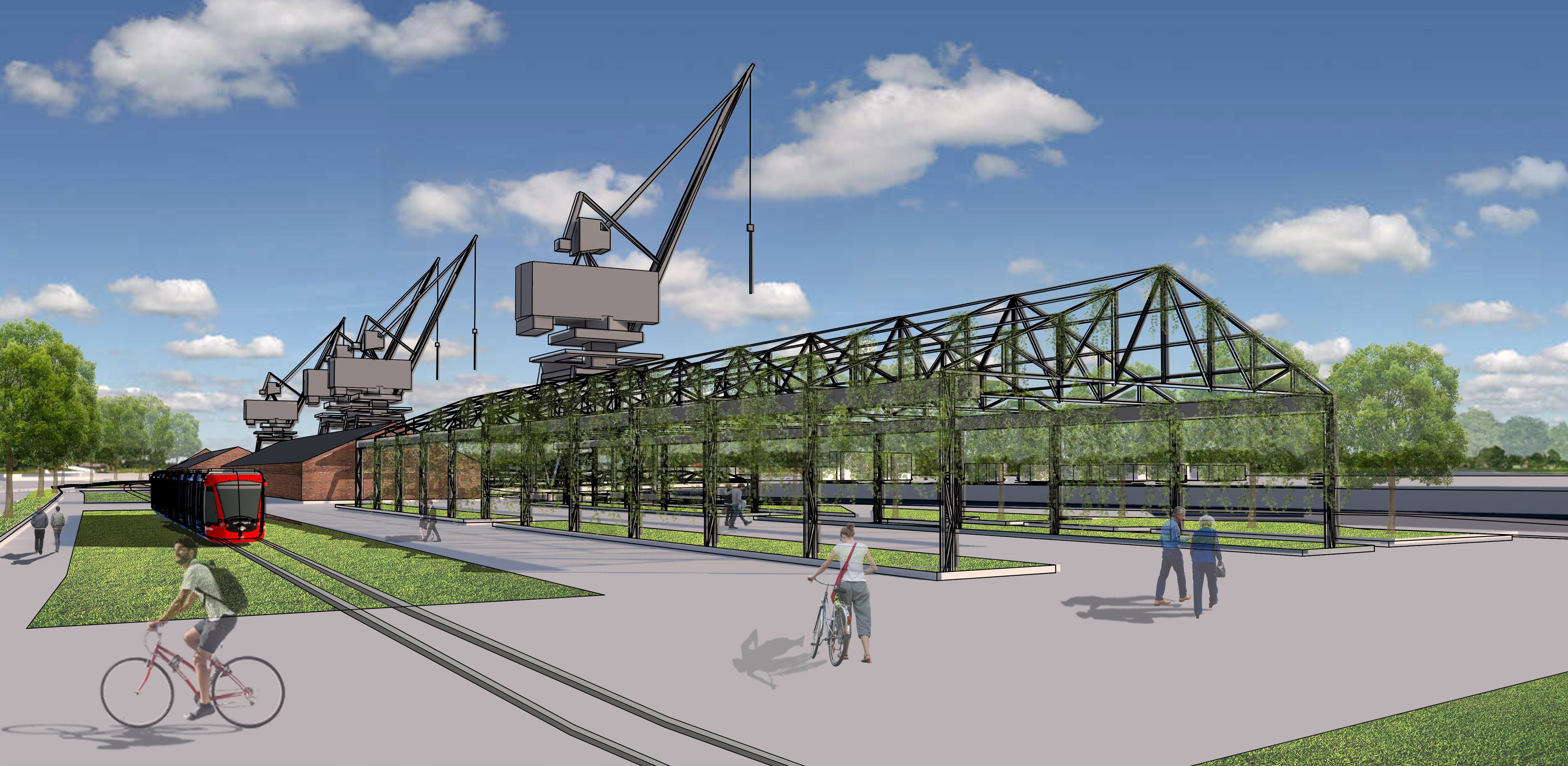 Komárno, nábrežie Dunaja študentská práca Archinfo.sk